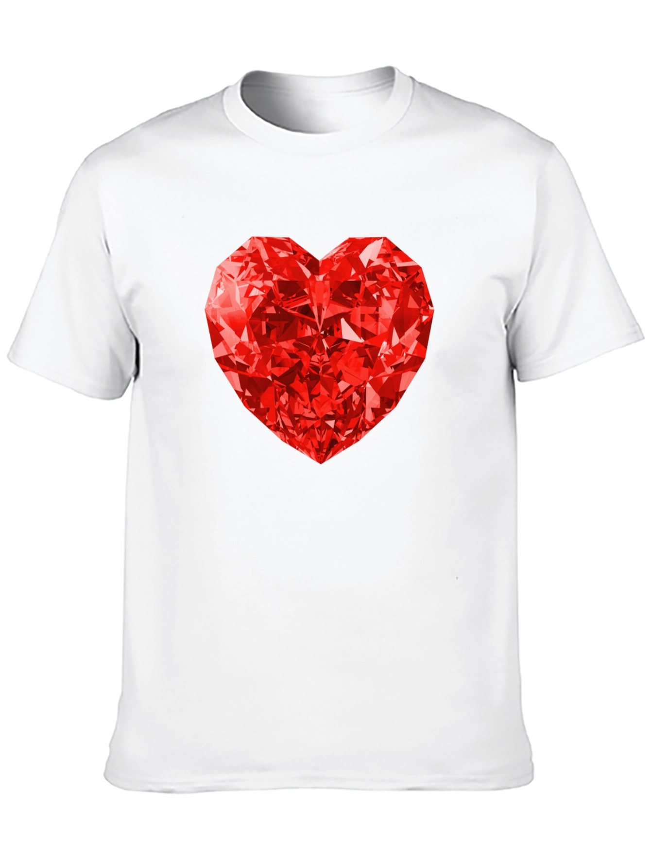 Red Diamond Heart Graphic Tee - Mens Black T-Shirt