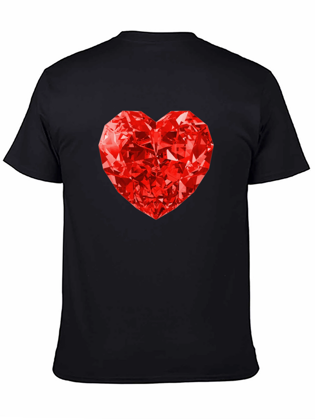 Red Diamond Heart Graphic Tee - Mens Black T-Shirt