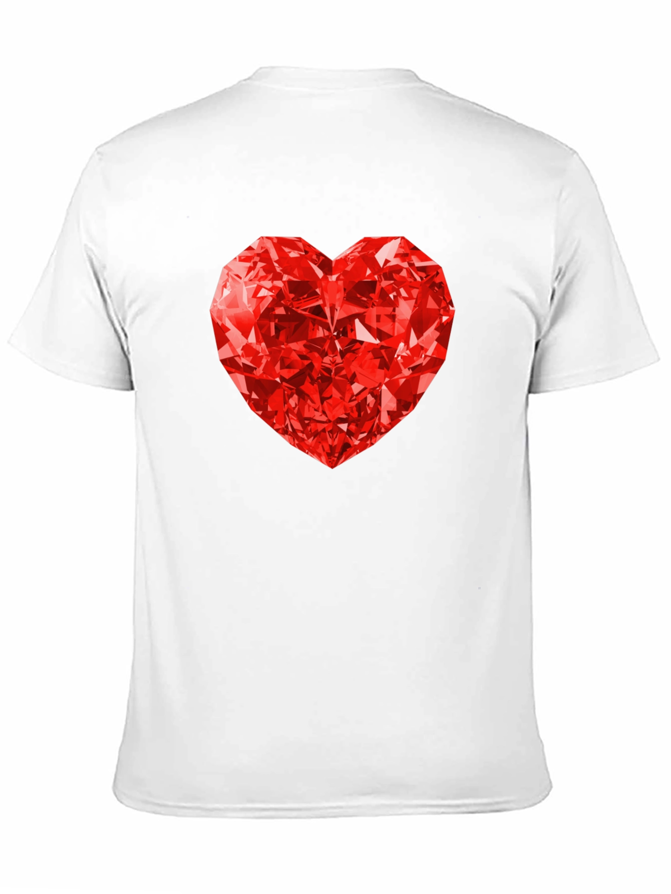 Red Diamond Heart Graphic Tee - Mens Black T-Shirt