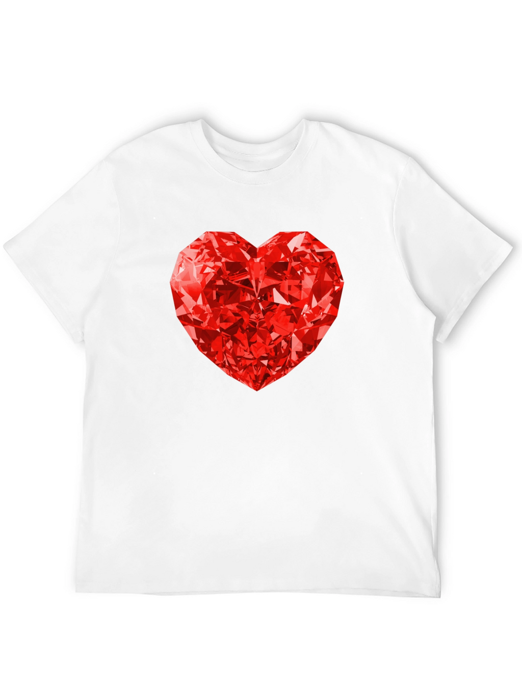 Red Diamond Heart Graphic Tee - Mens Black T-Shirt