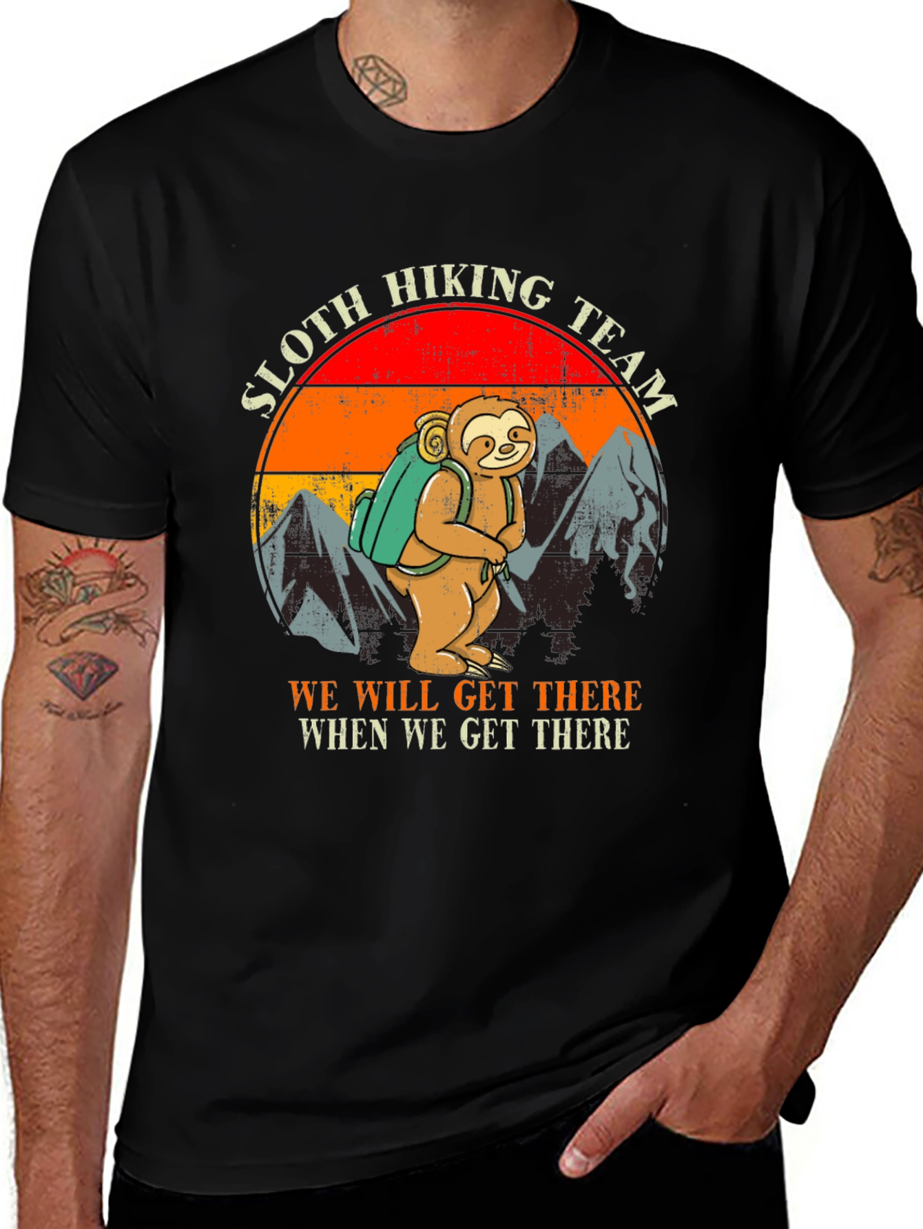 Sloth Hiking Team T-Shirt - We Will Get There