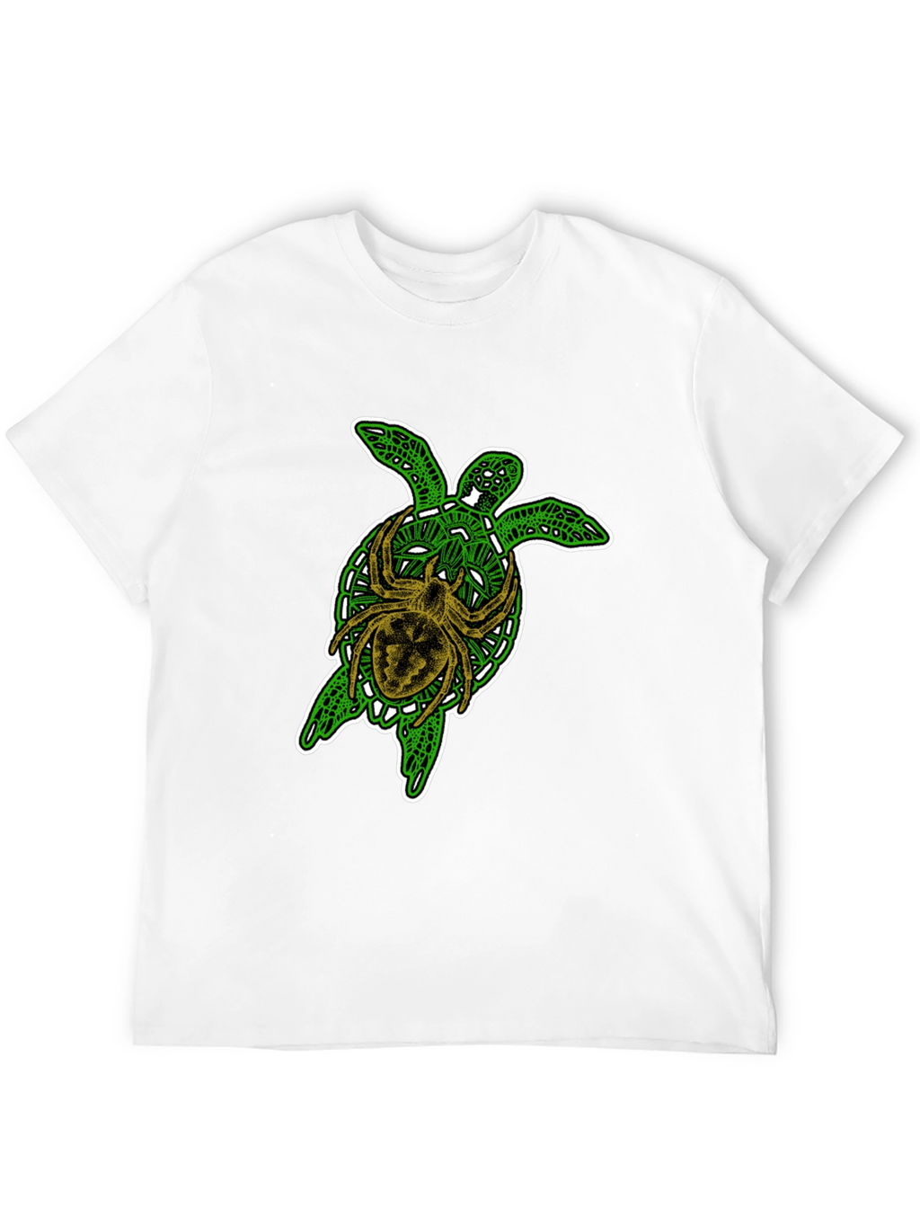 Turtle and Spider Graphic Black T-Shirt