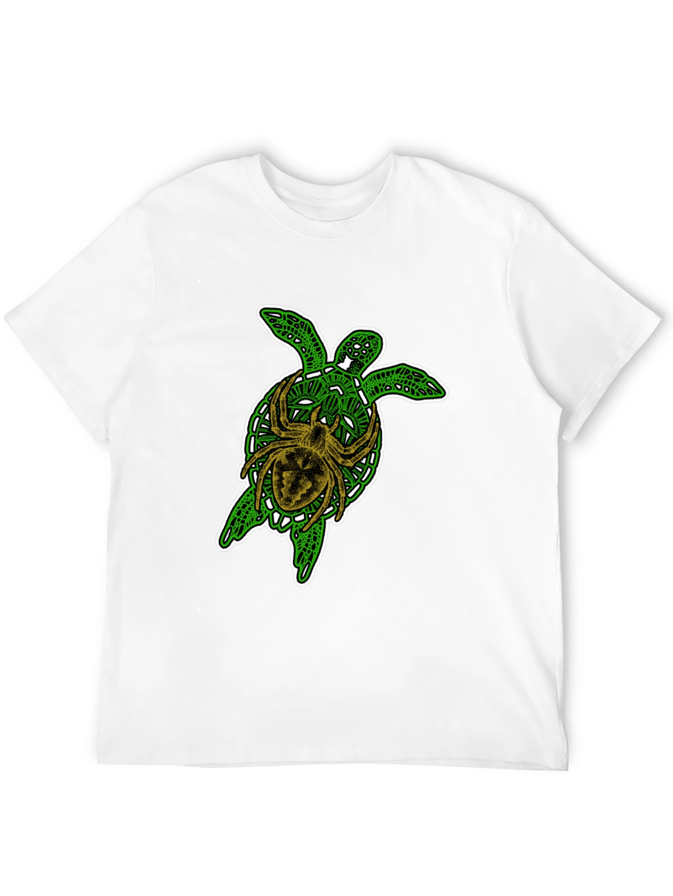 Turtle and Spider Graphic Black T-Shirt