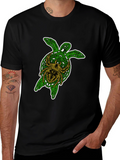 Turtle and Spider Graphic Black T-Shirt