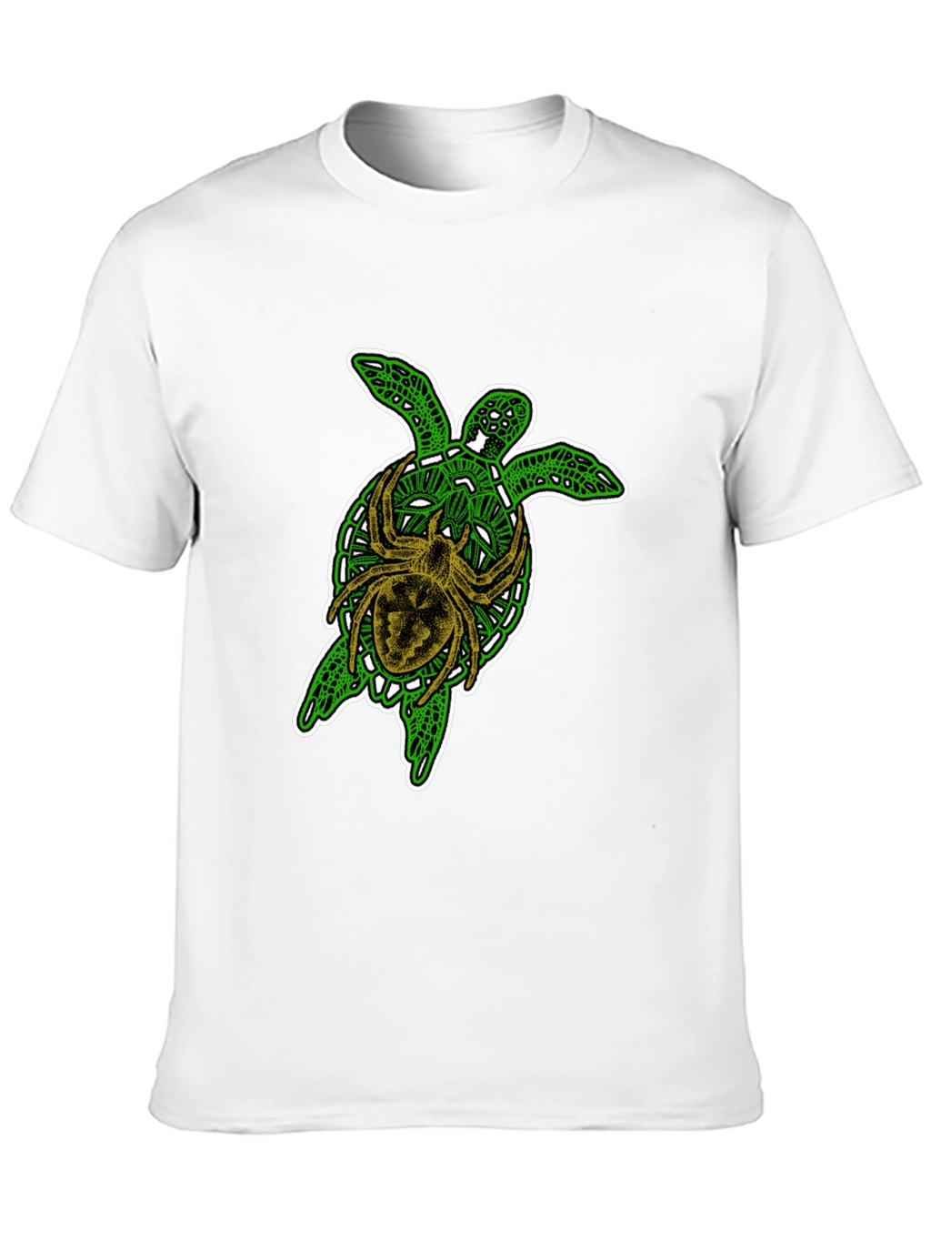 Turtle and Spider Graphic Black T-Shirt