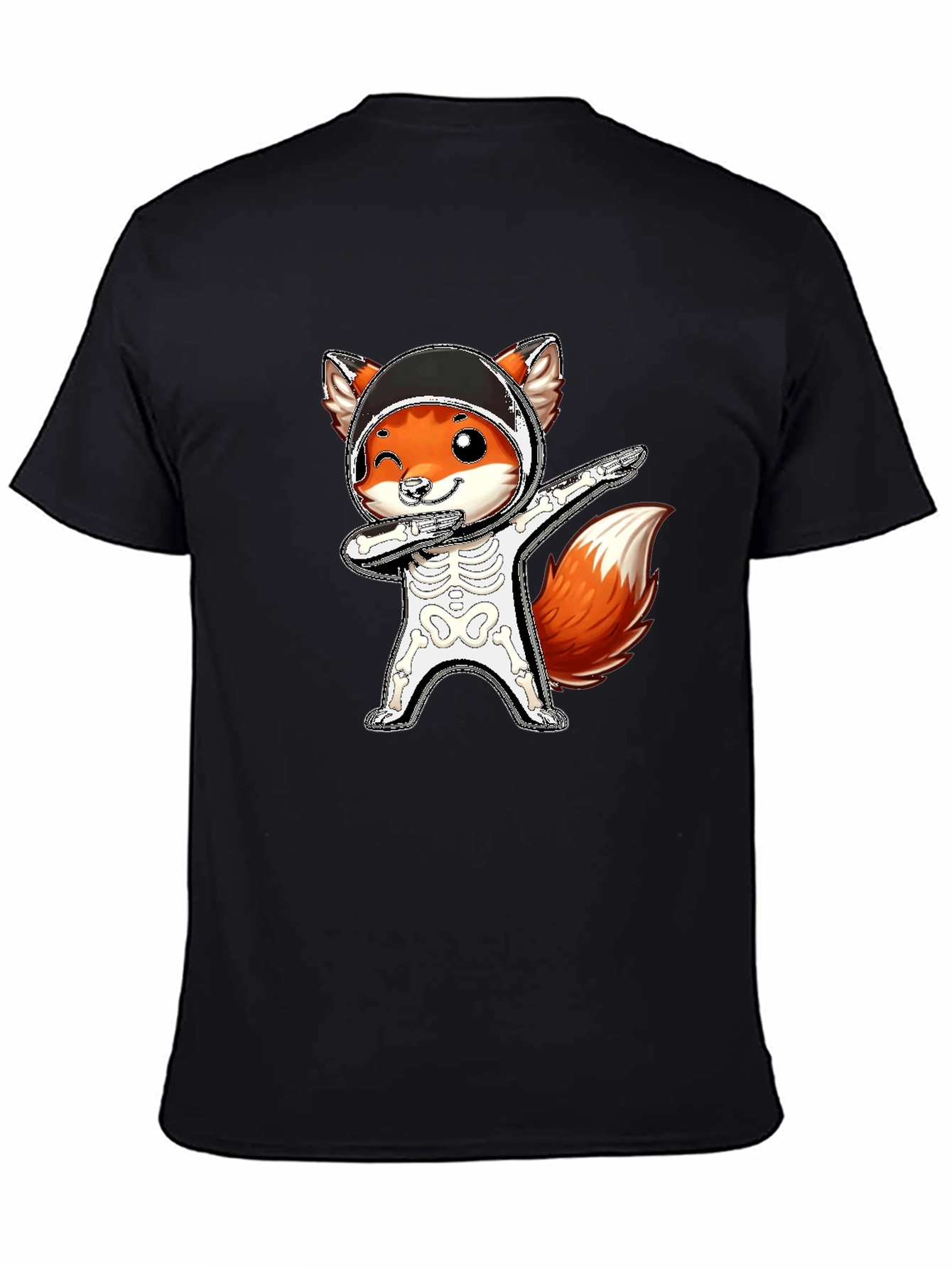 Halloween Fox Skeleton Dabbing T-Shirt