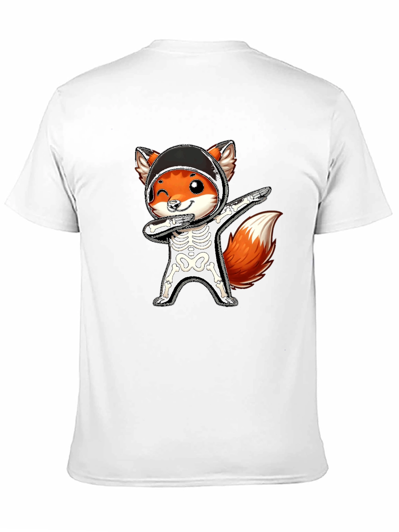 Halloween Fox Skeleton Dabbing T-Shirt