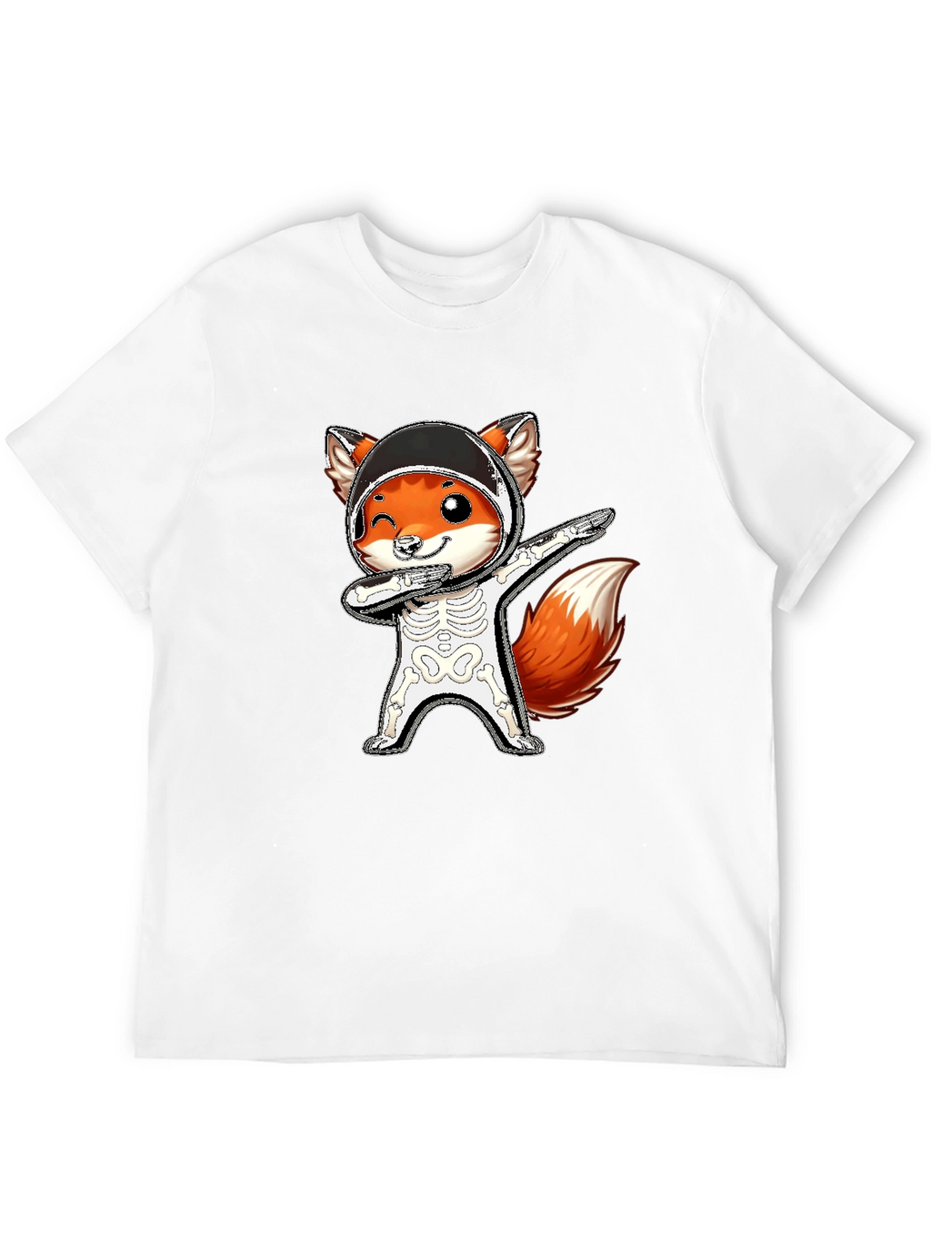 Halloween Fox Skeleton Dabbing T-Shirt