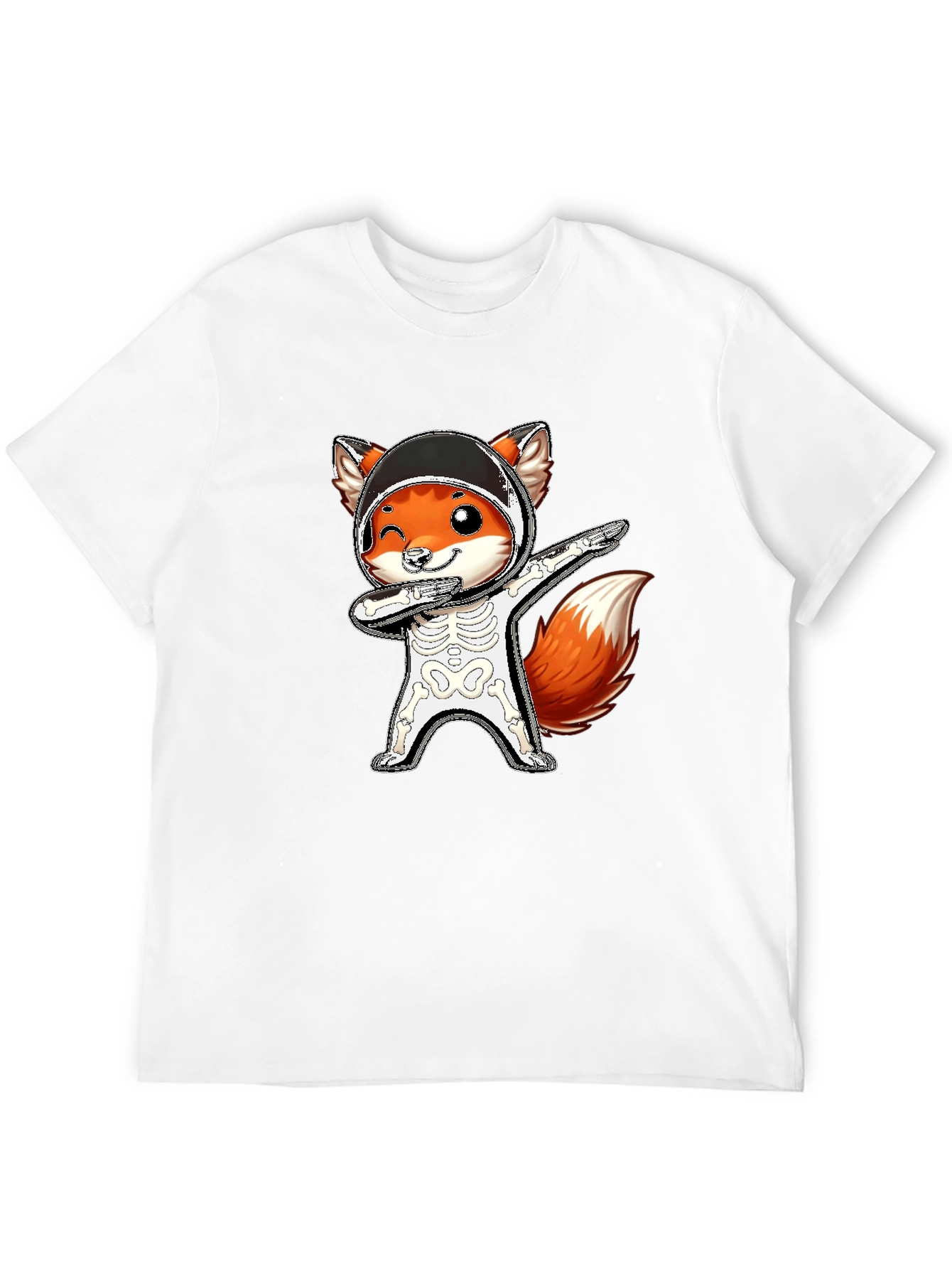 Halloween Fox Skeleton Dabbing T-Shirt