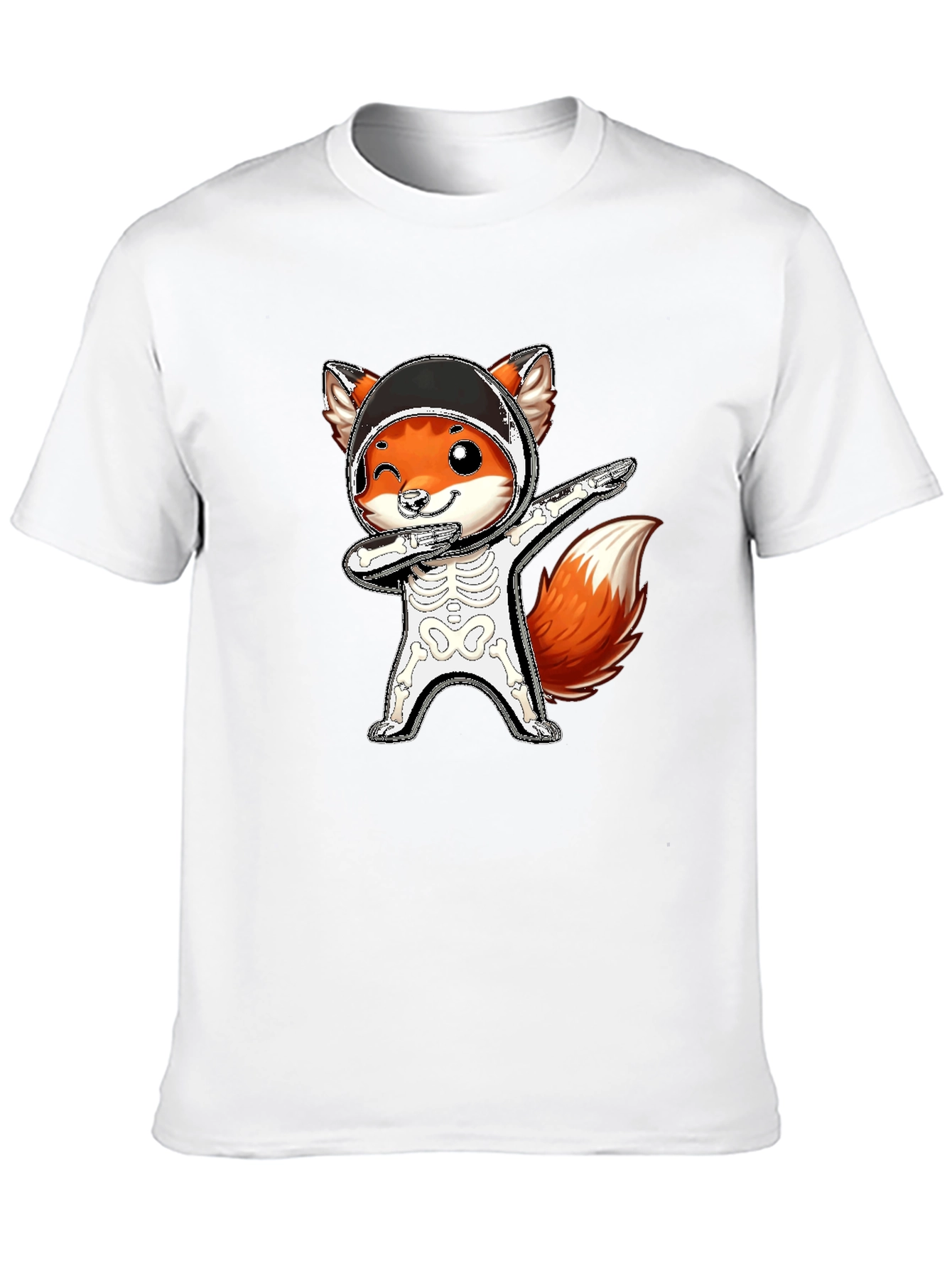 Halloween Fox Skeleton Dabbing T-Shirt