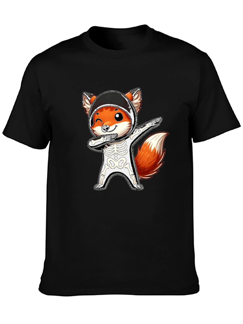 Halloween Fox Skeleton Dabbing T-Shirt