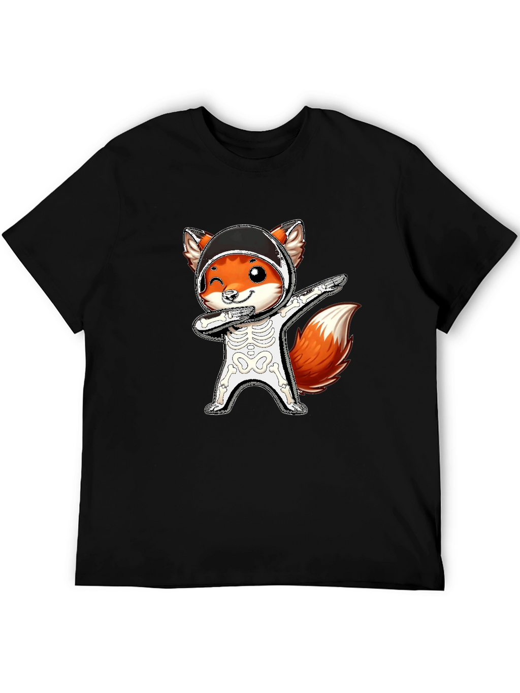 Halloween Fox Skeleton Dabbing T-Shirt