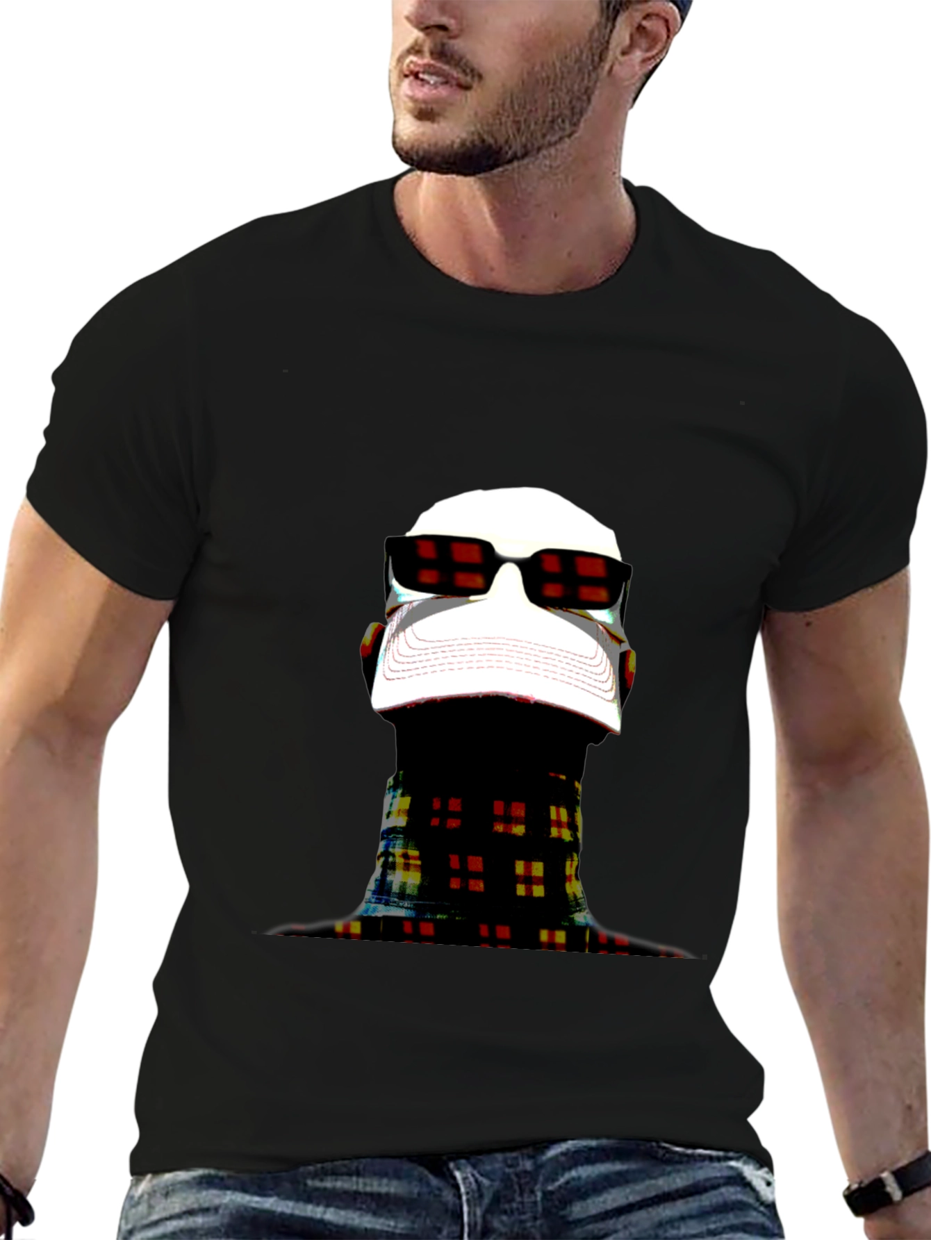 Modern Art Graphic Tee - Black Crewneck Shirt