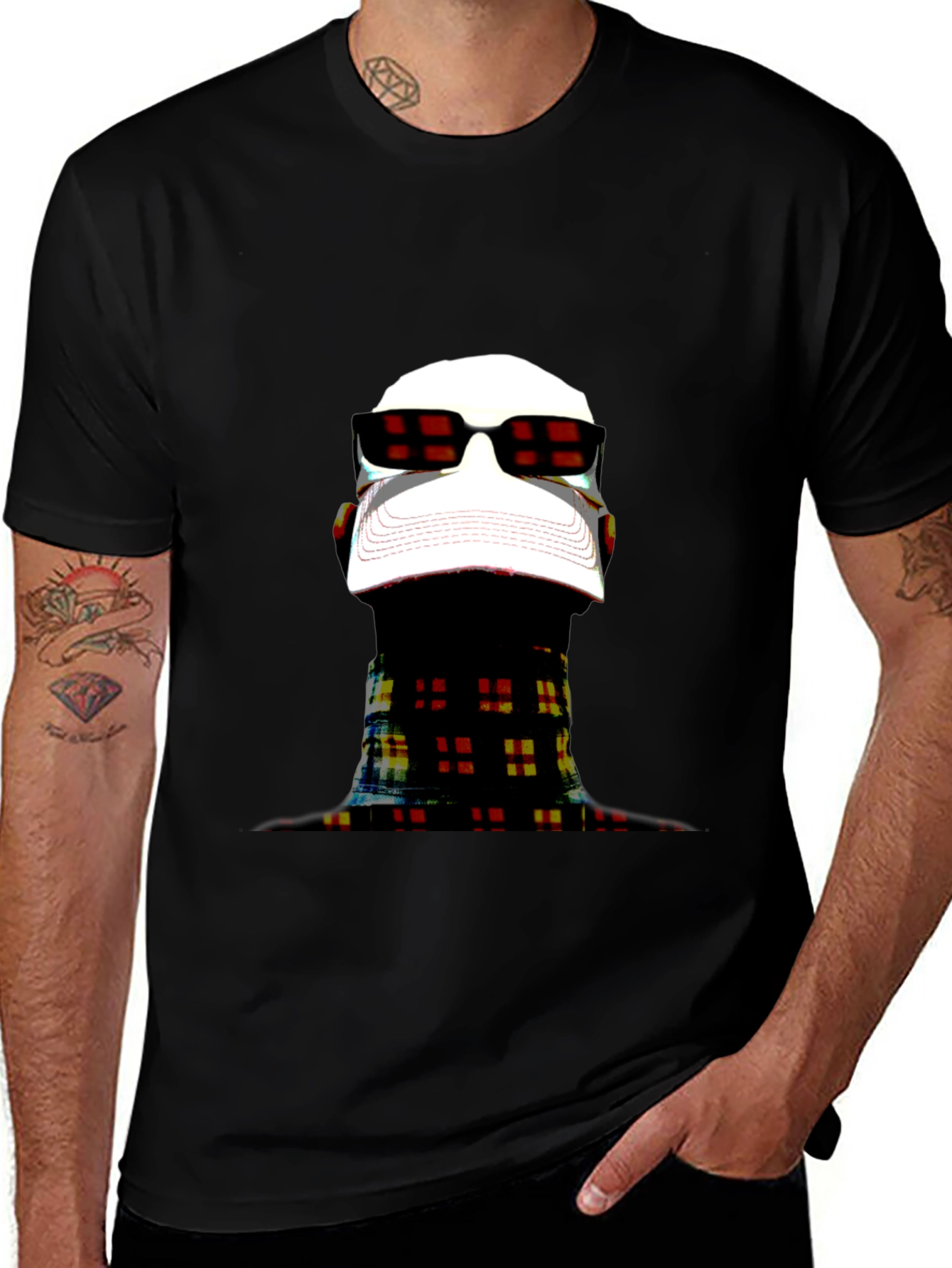 Modern Art Graphic Tee - Black Crewneck Shirt