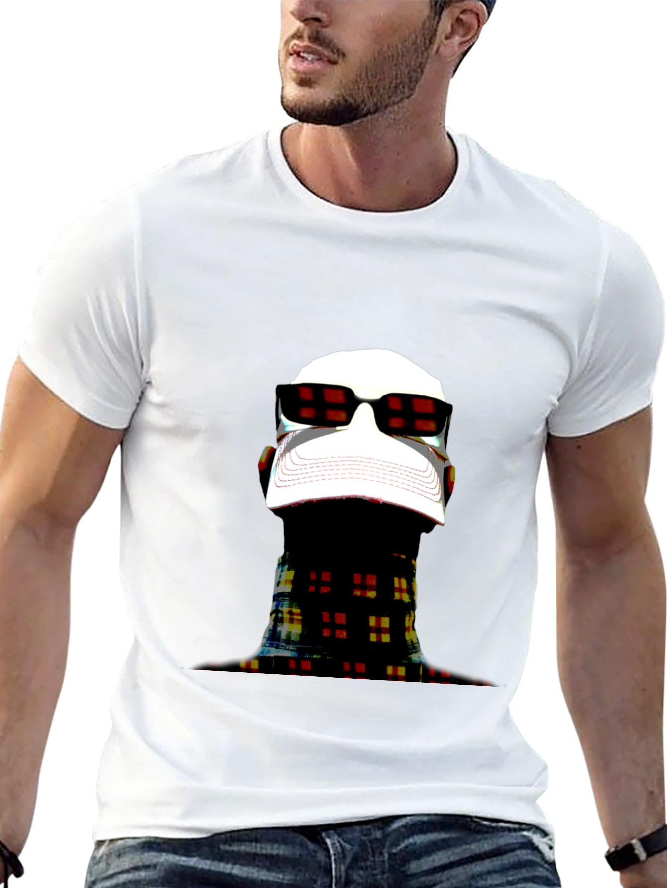 Modern Art Graphic Tee - Black Crewneck Shirt