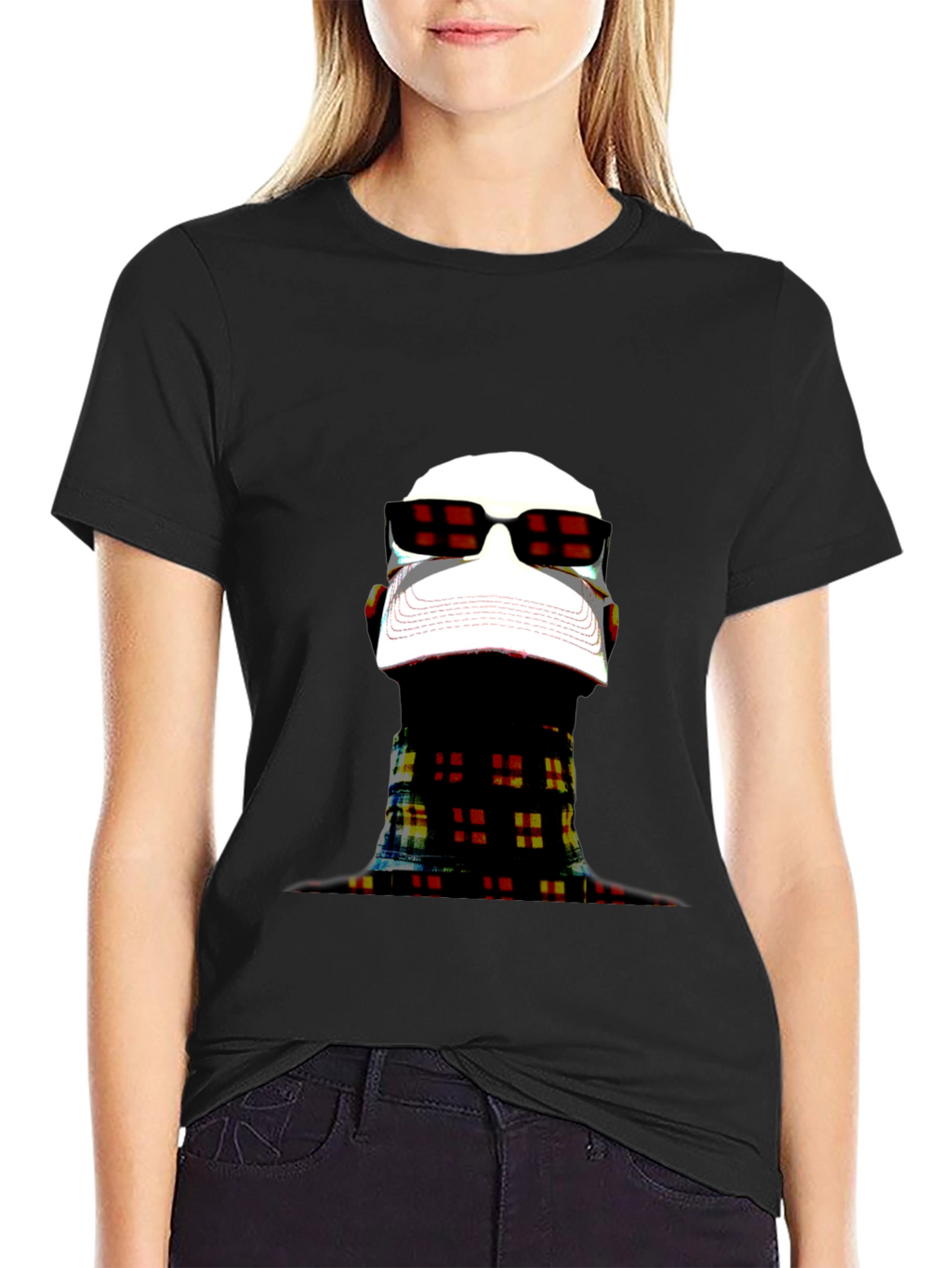 Modern Art Graphic Tee - Black Crewneck Shirt