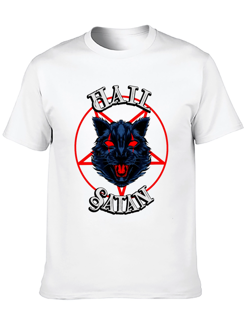 Hail Satan Graphic Tee - Black Cotton T-Shirt