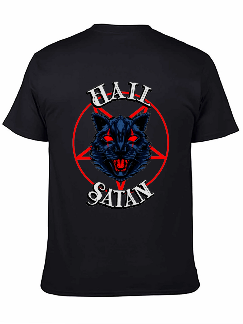 Hail Satan Graphic Tee - Black Cotton T-Shirt
