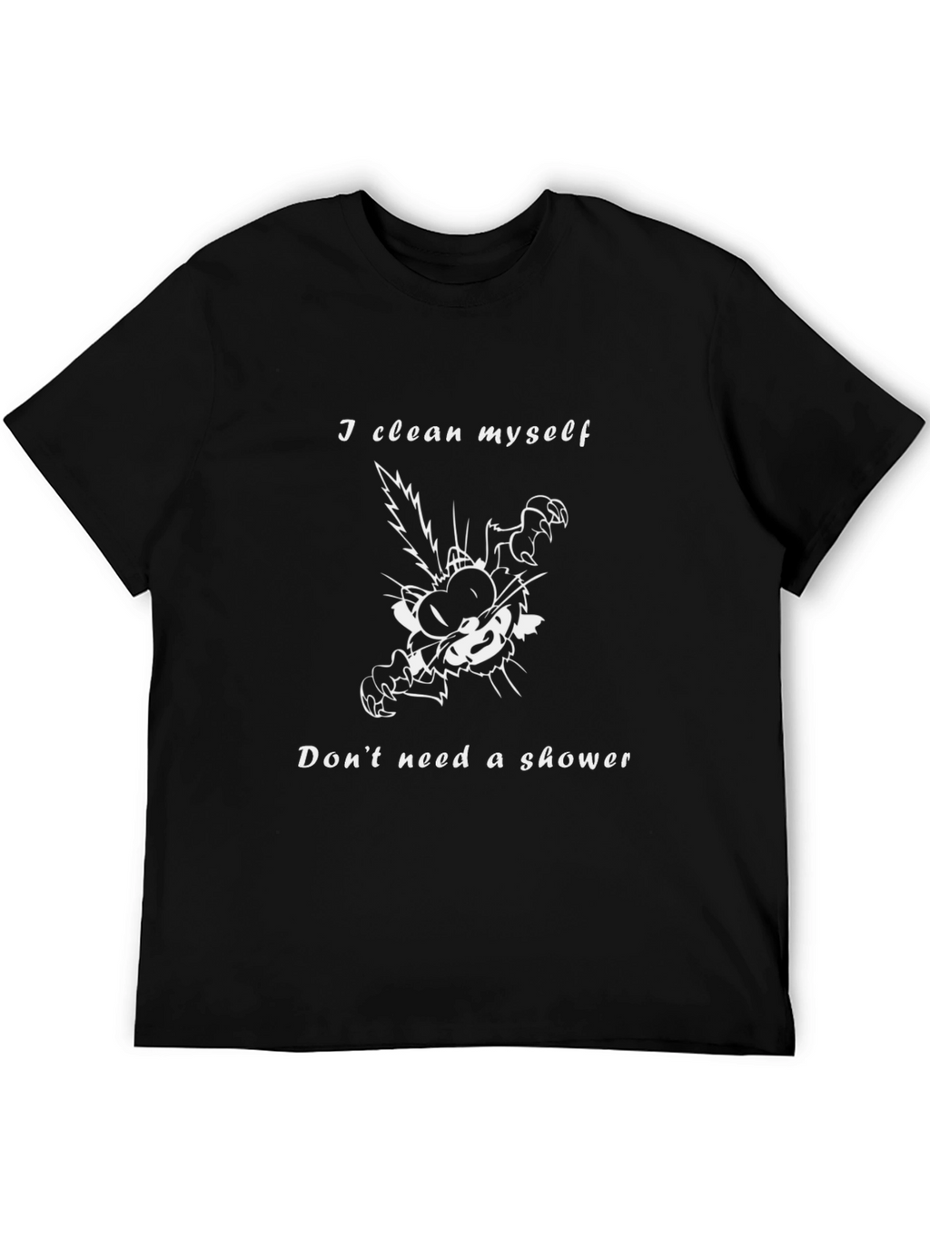 I Clean Myself Funny Cat Graphic Tee