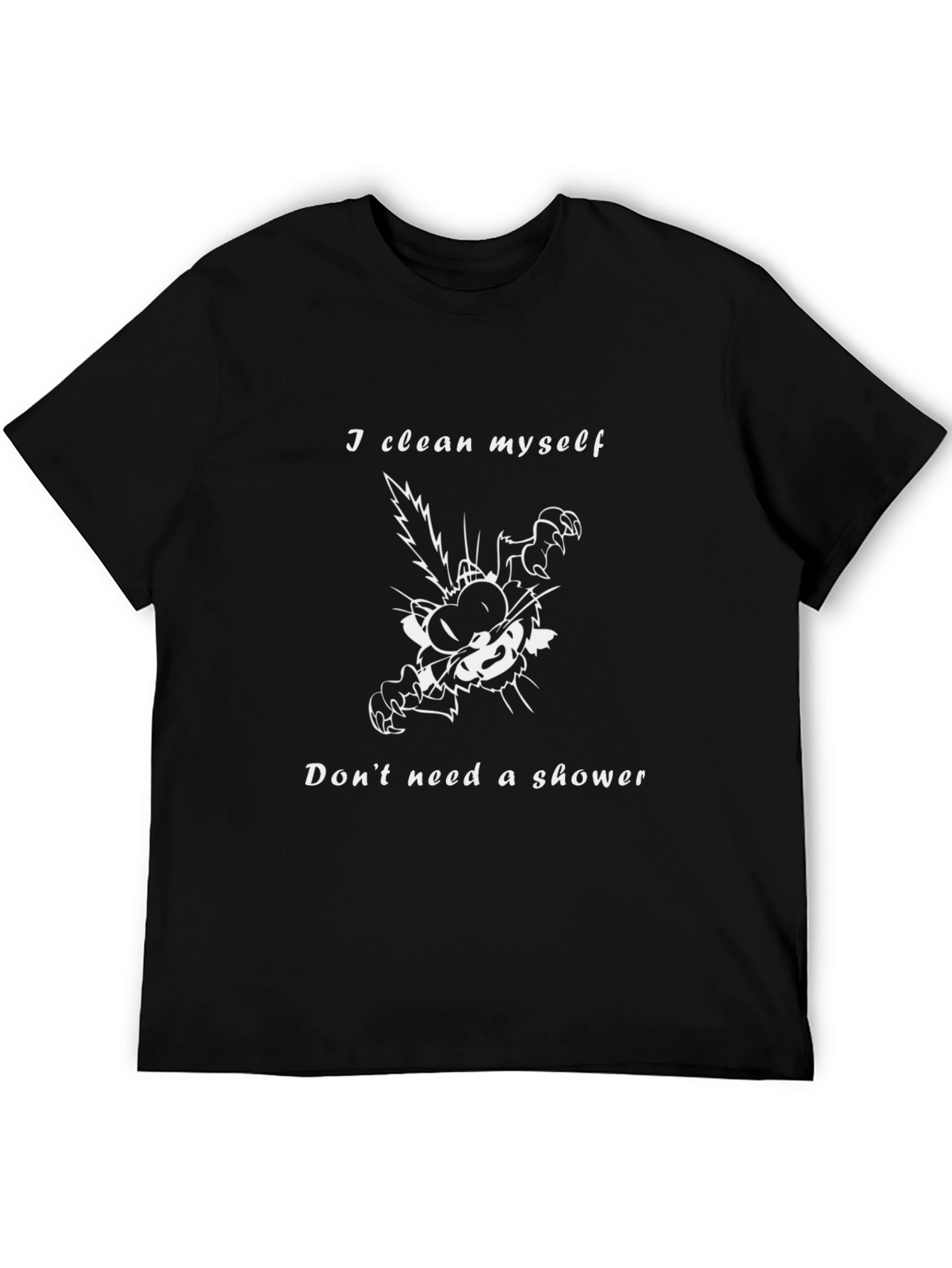 I Clean Myself Funny Cat Graphic Tee