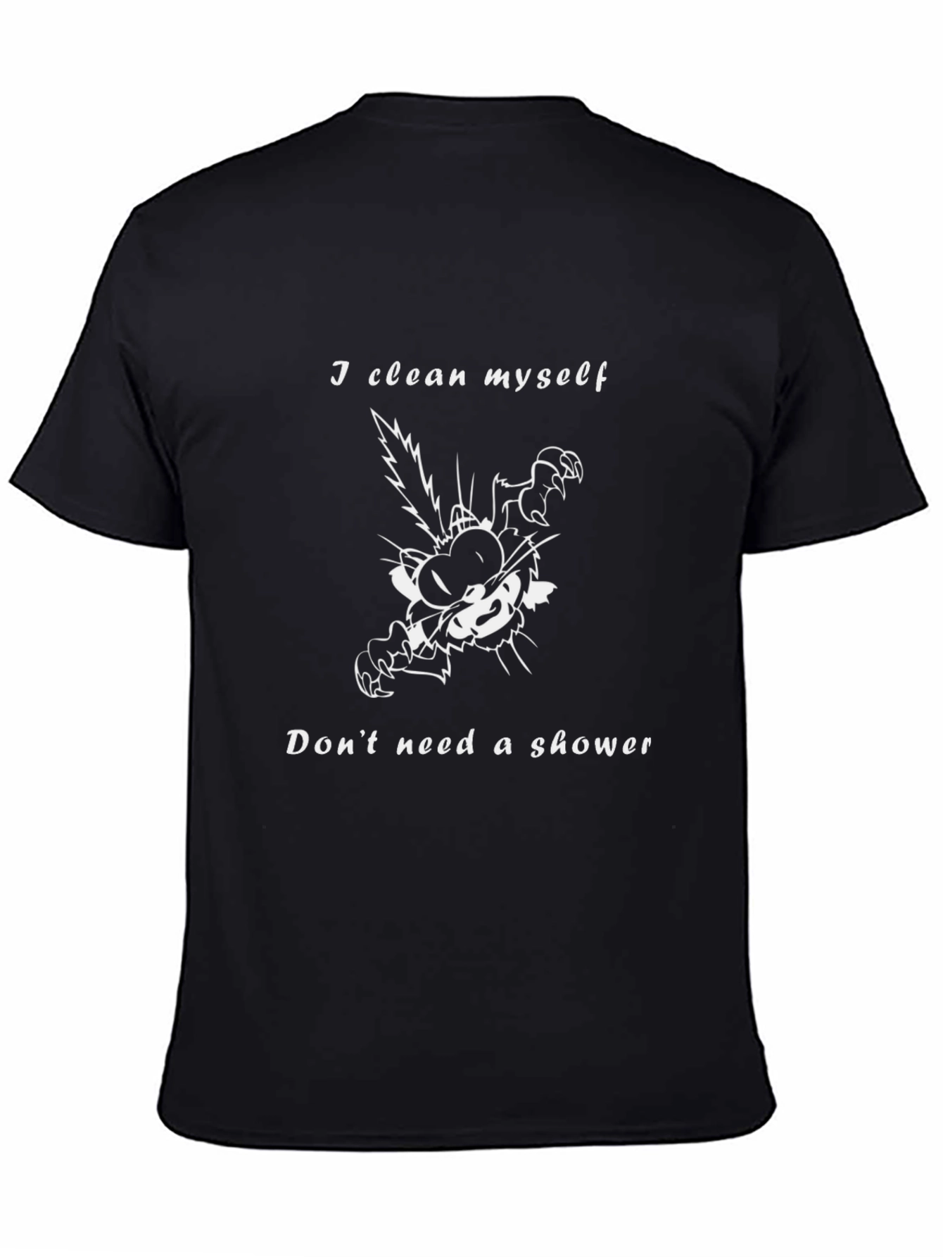 I Clean Myself Funny Cat Graphic Tee