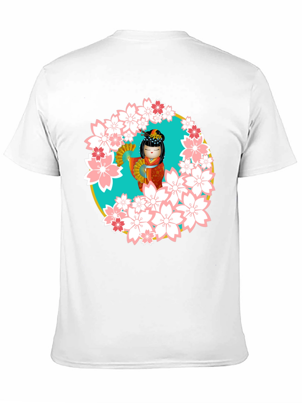 Sakura Kokeshi Doll Black T-Shirt