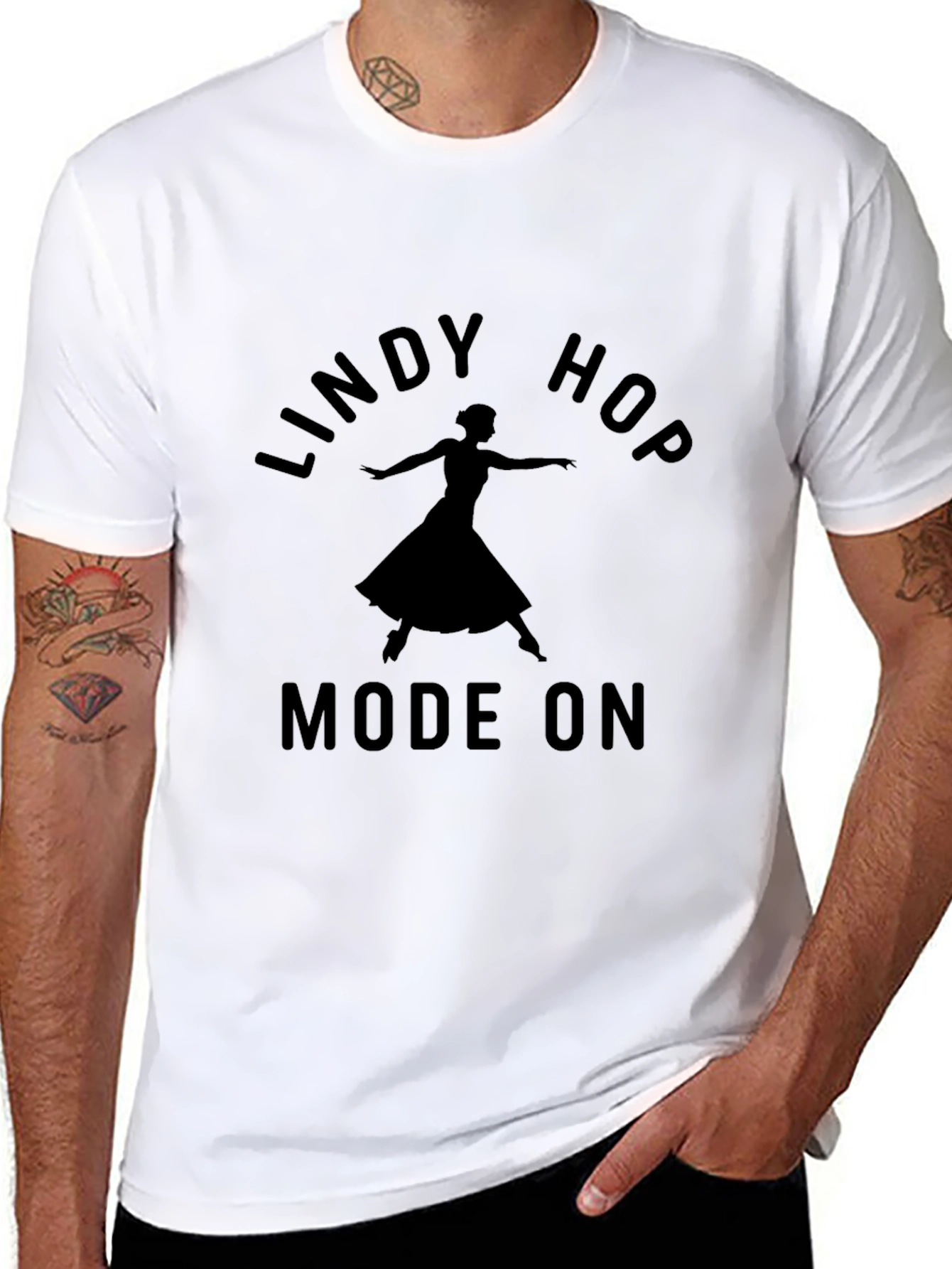 Lindy Hop Mode On Black Graphic Tee