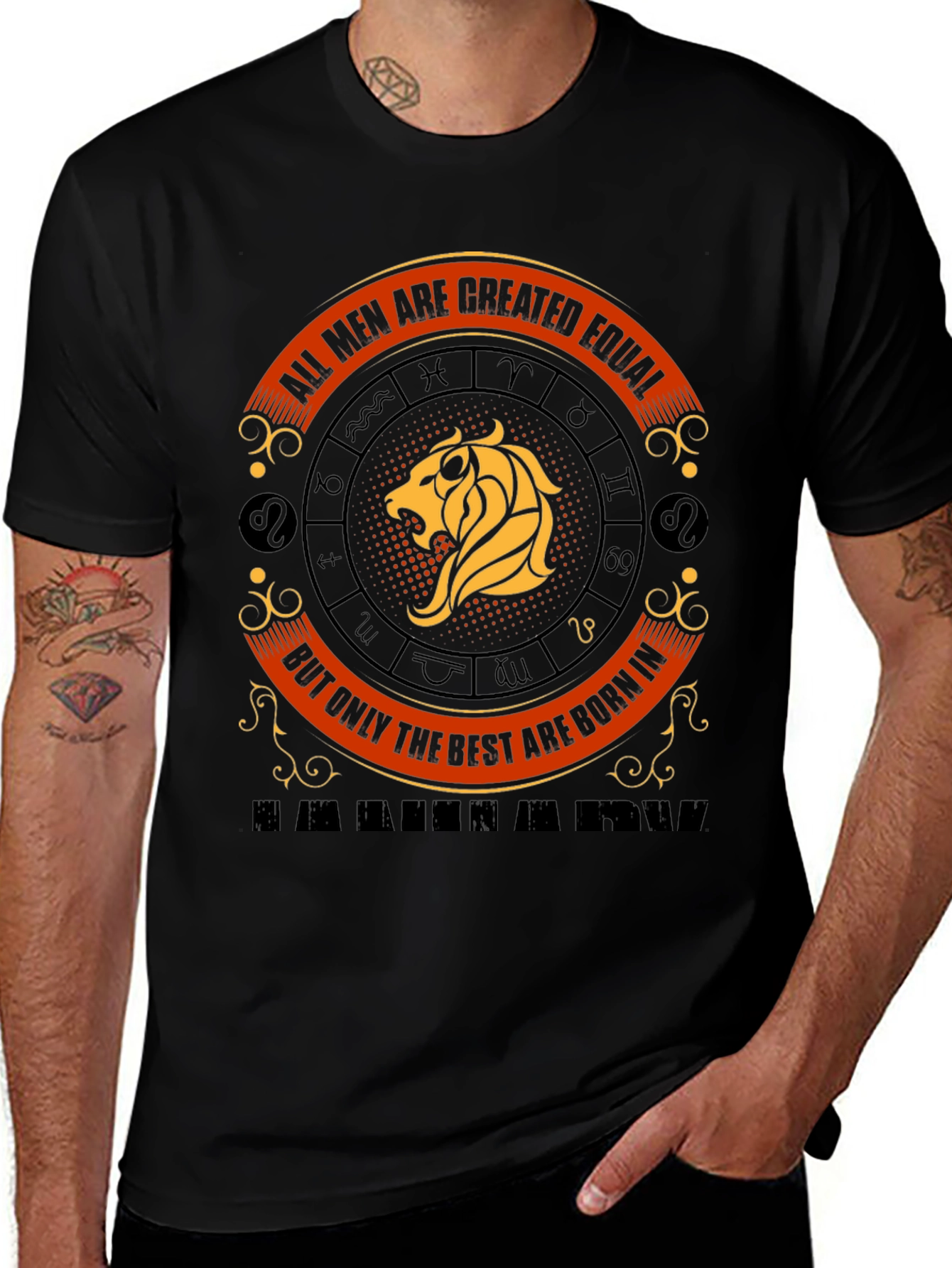 Lion Zodiac Mens Graphic Tee - Best are Born in...