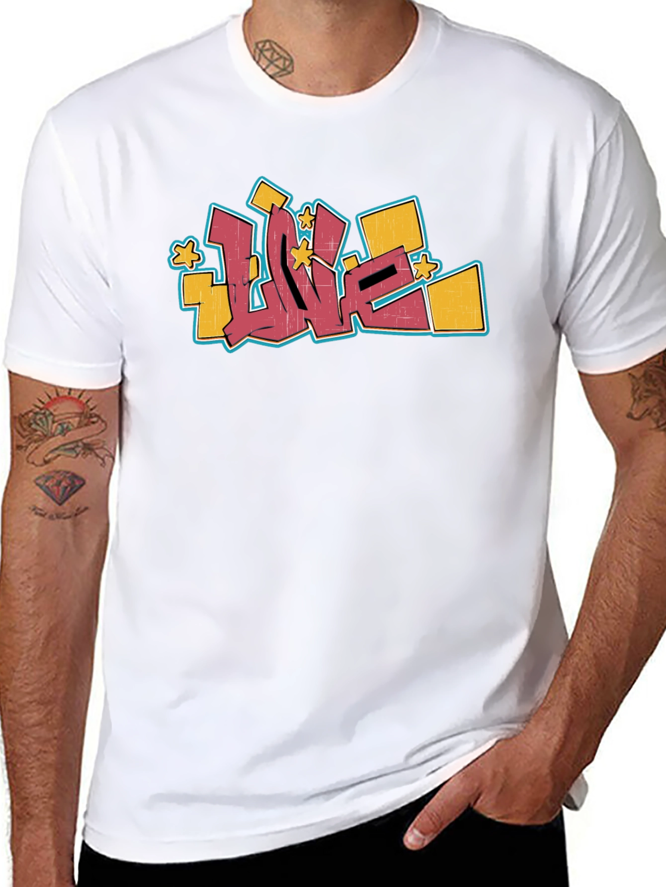 Graffiti LOVE Graphic T-Shirt - Urban Style