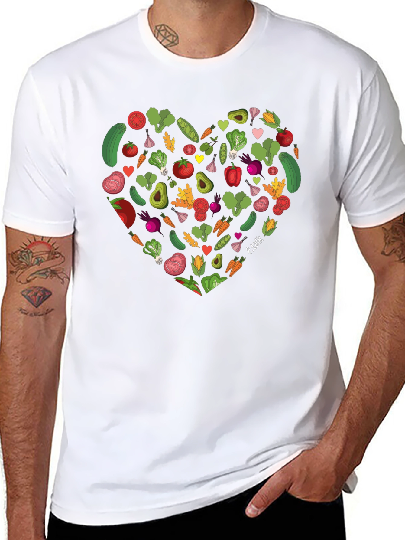 Vegetarian Heart T-Shirt - Healthy Living Tee