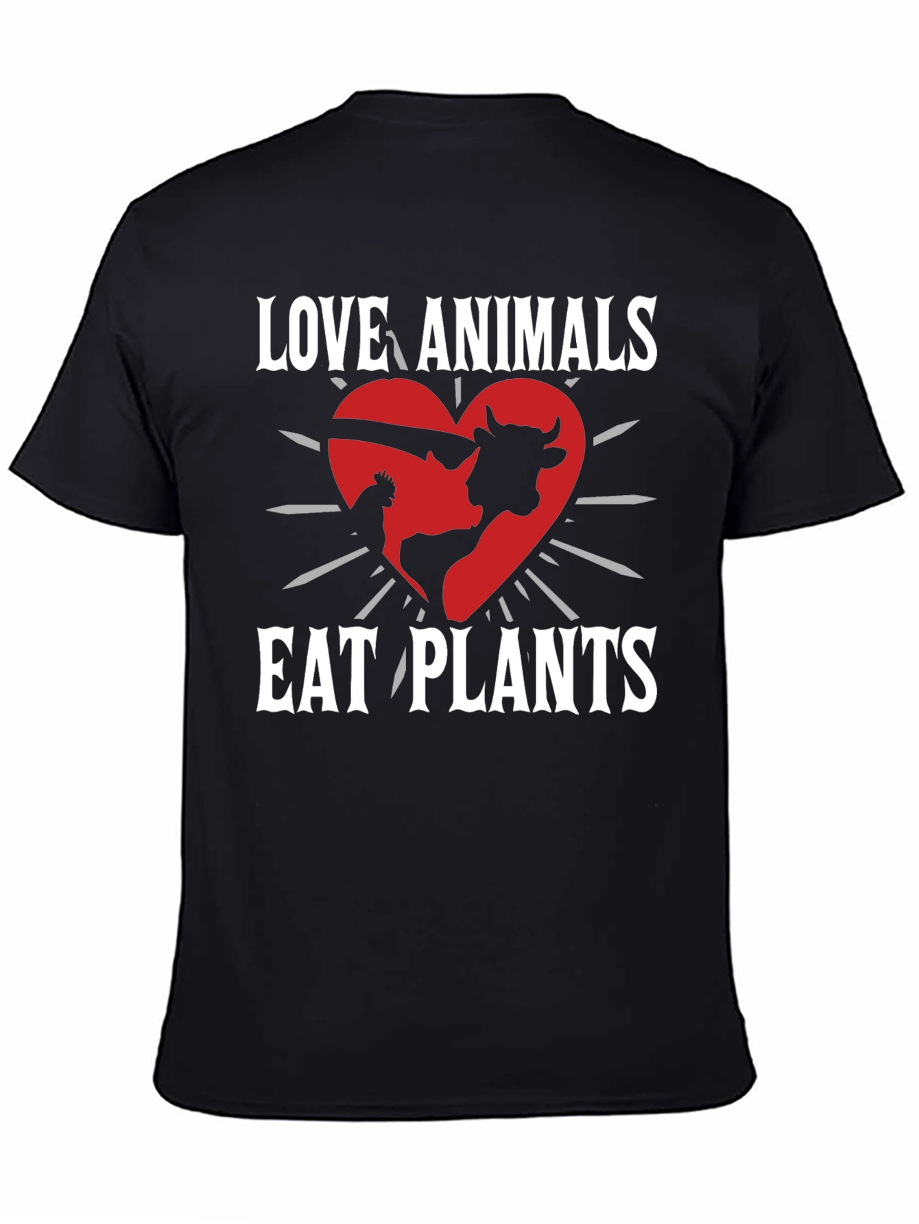 Love Animals Eat Plants T-Shirt - Vegan Animal Lover Tee