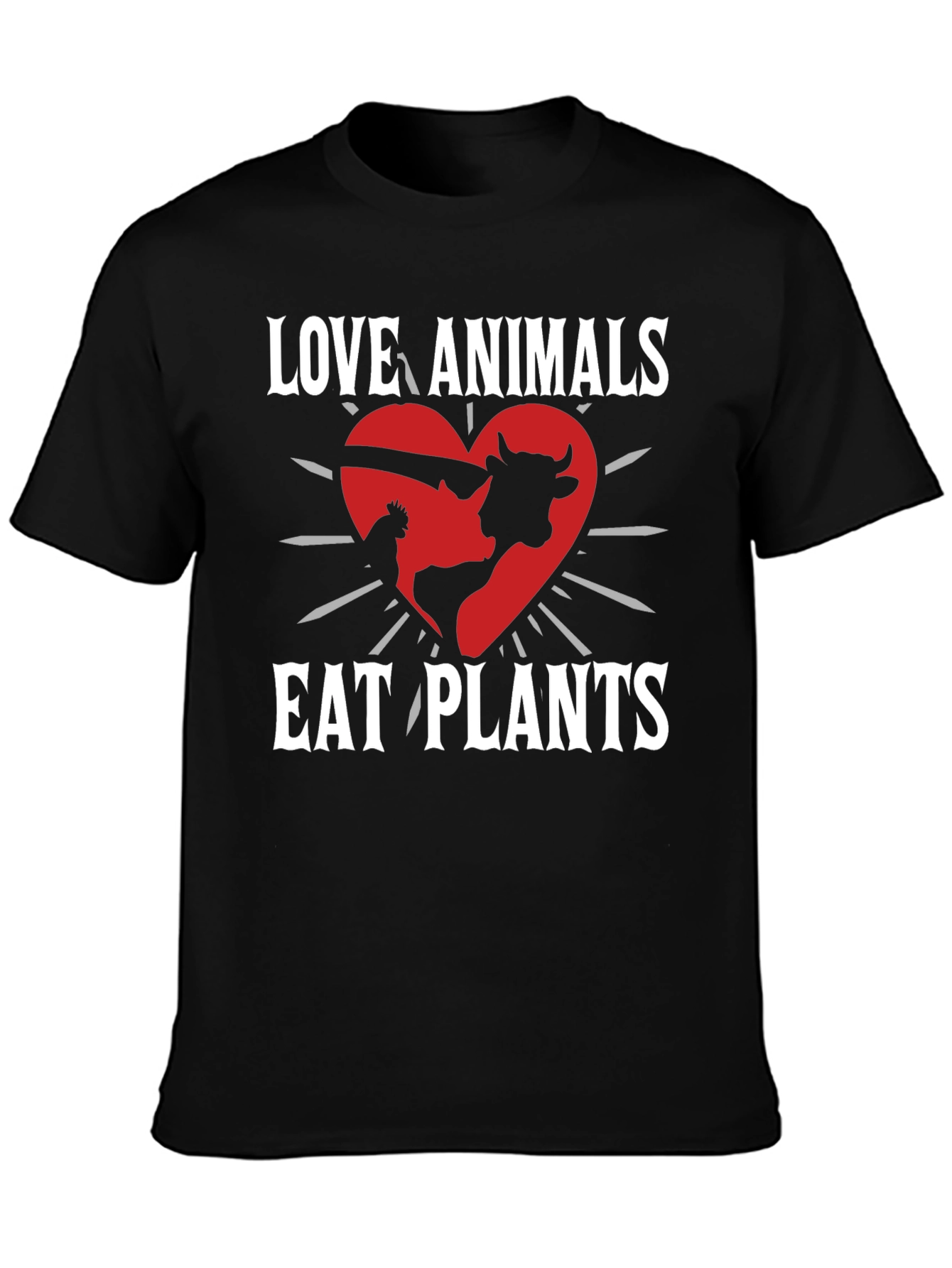 Love Animals Eat Plants T-Shirt - Vegan Animal Lover Tee