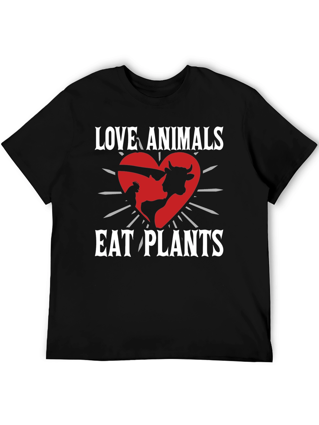 Love Animals Eat Plants T-Shirt - Vegan Animal Lover Tee