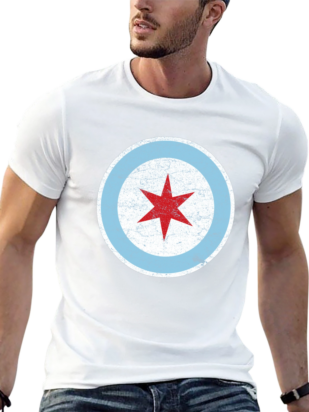 Chicago Flag Star Graphic T-Shirt