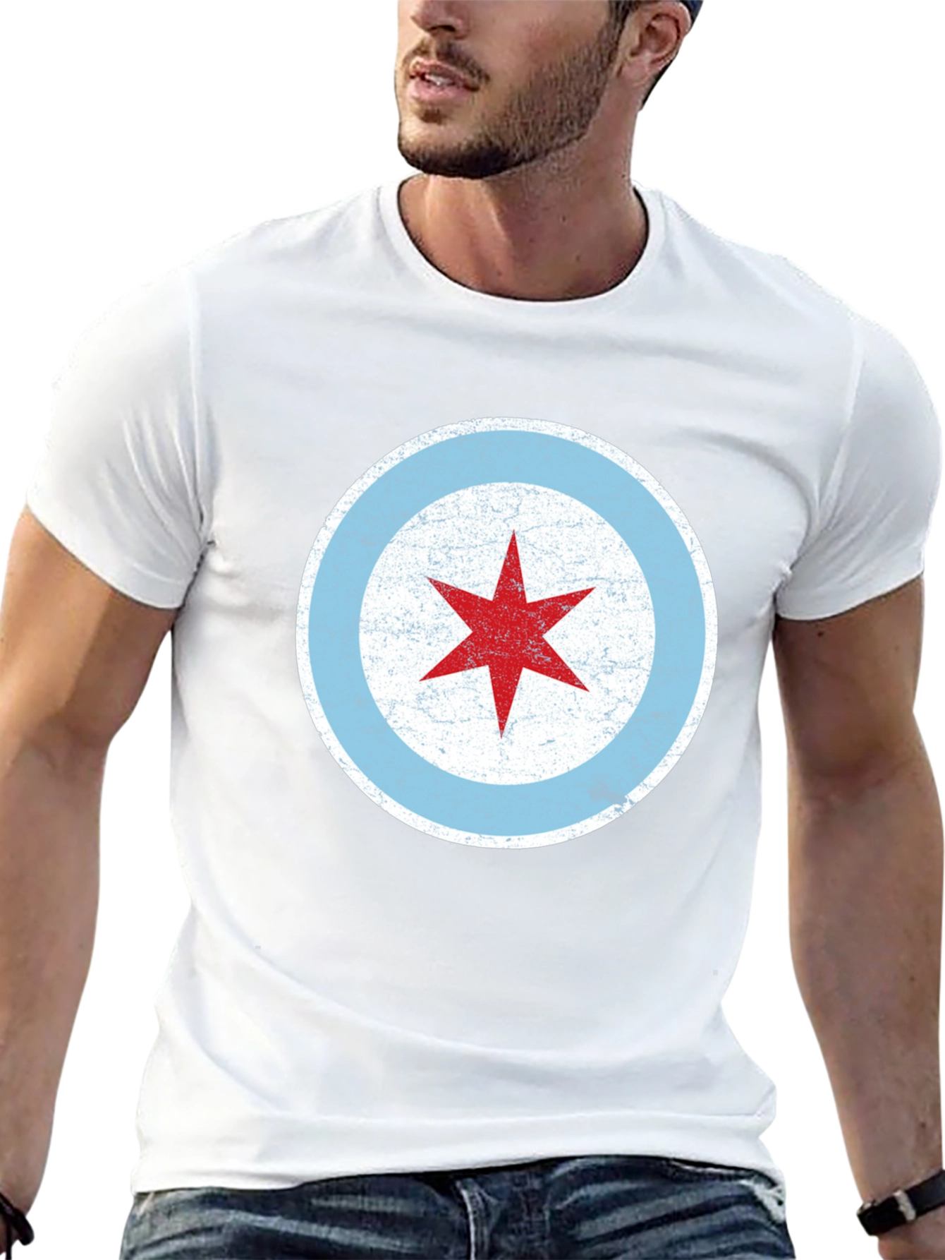 Chicago Flag Star Graphic T-Shirt