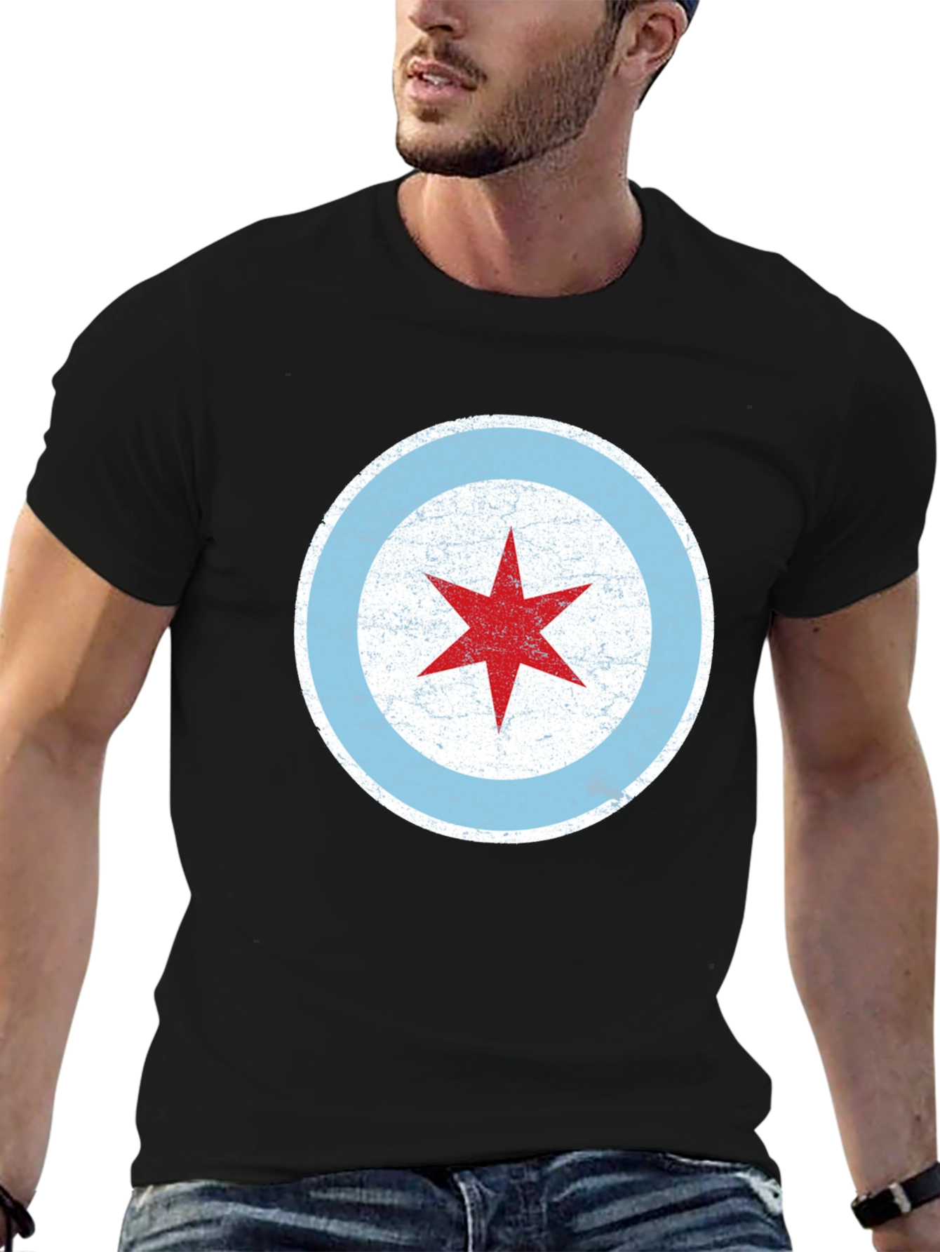 Chicago Flag Star Graphic T-Shirt