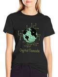 Digital Nomad Globe Graphic T-Shirt - Black