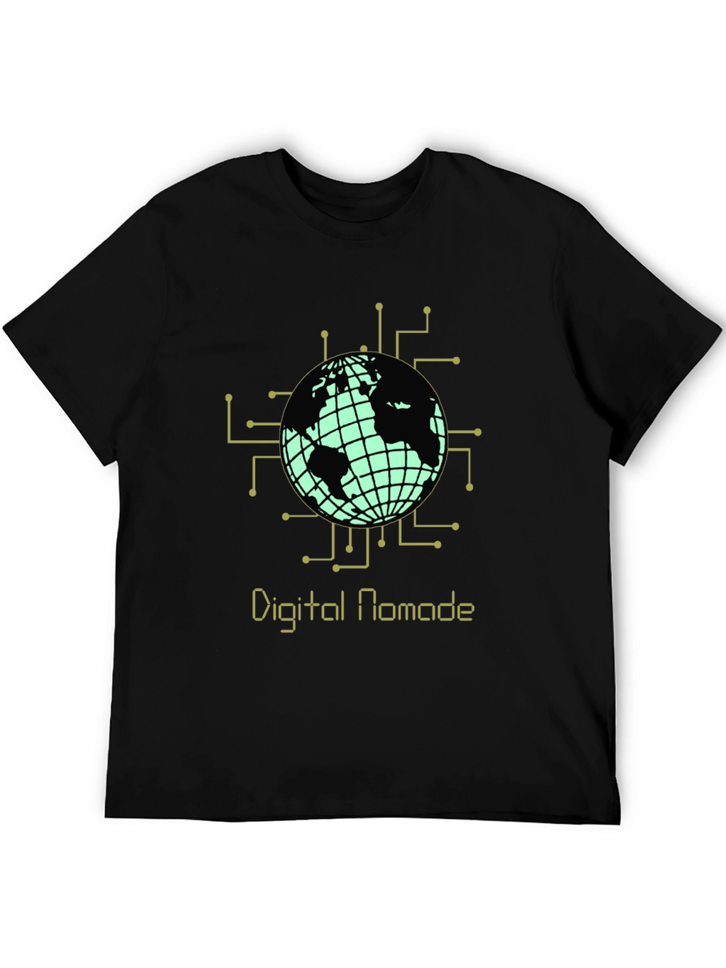 Digital Nomad Globe Graphic T-Shirt - Black
