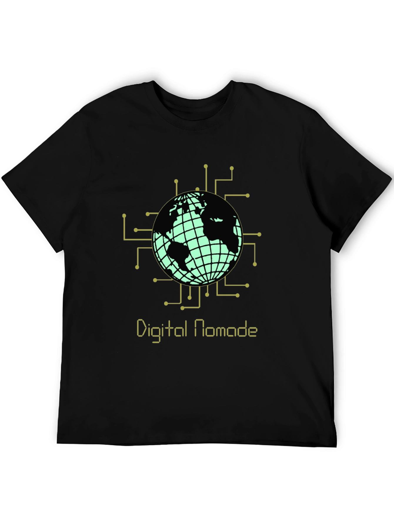 Digital Nomad Globe Graphic T-Shirt - Black
