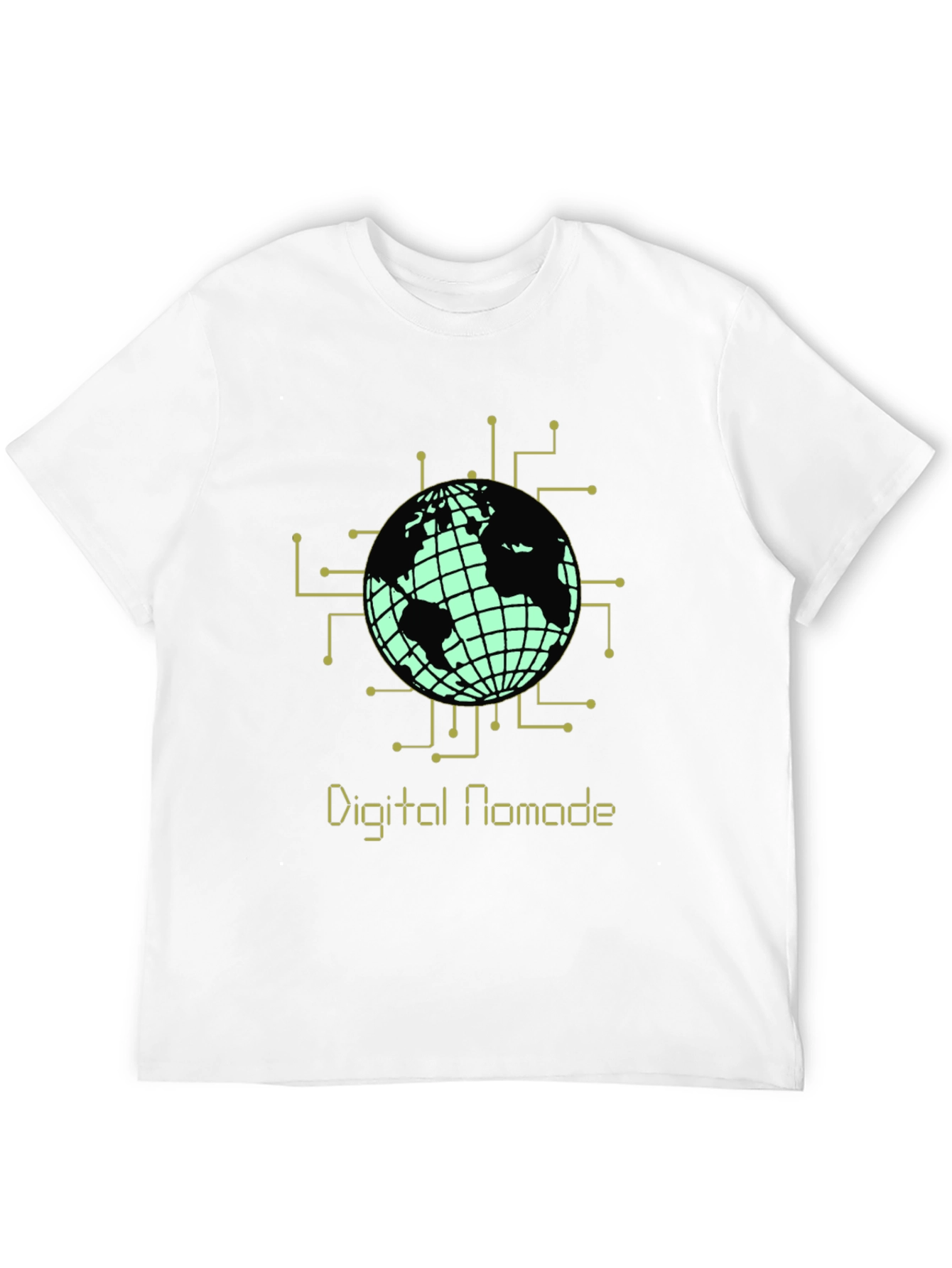 Digital Nomad Globe Graphic T-Shirt - Black