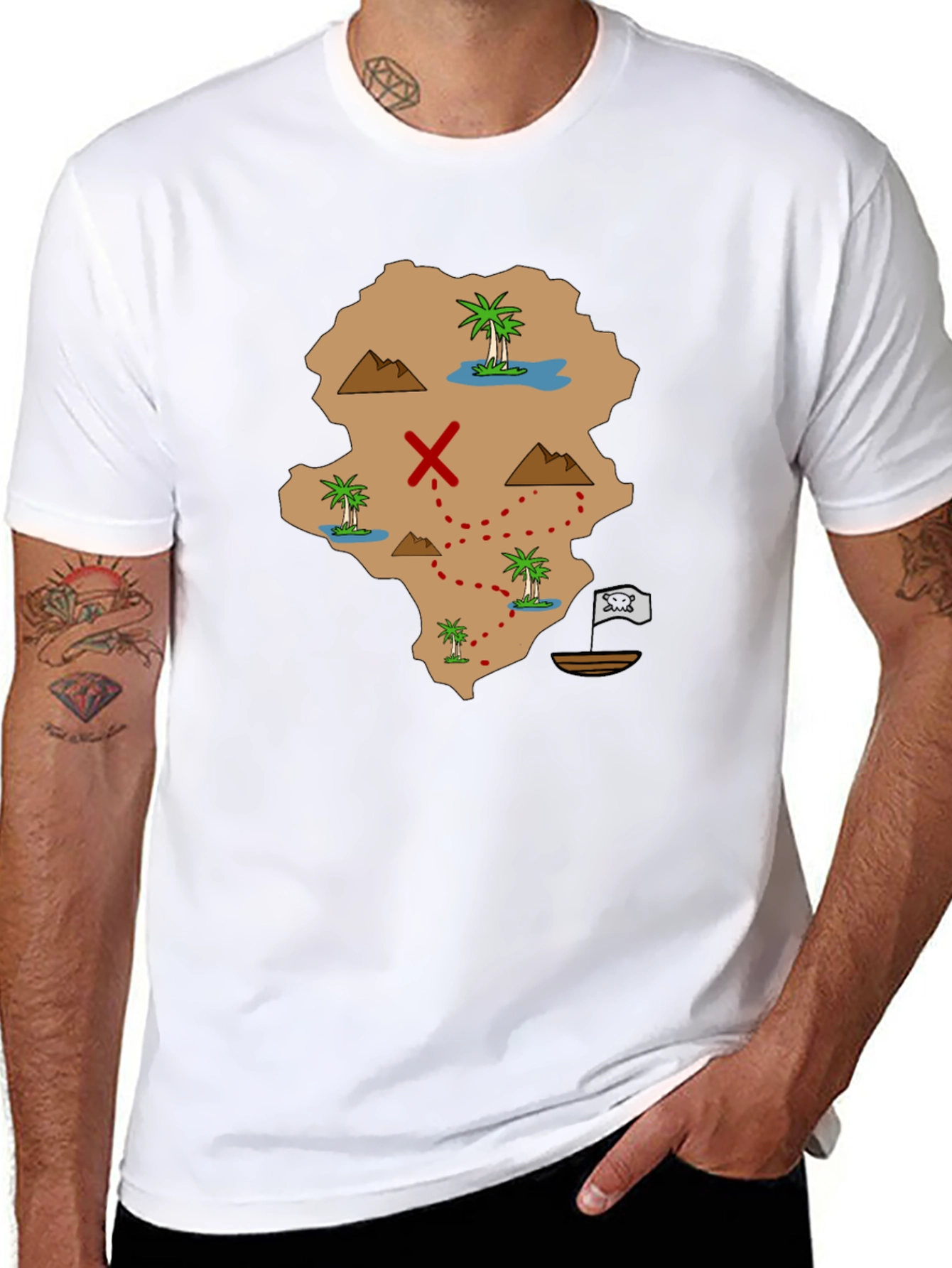 Pirate Map Graphic Tee - Find Your Treasure!