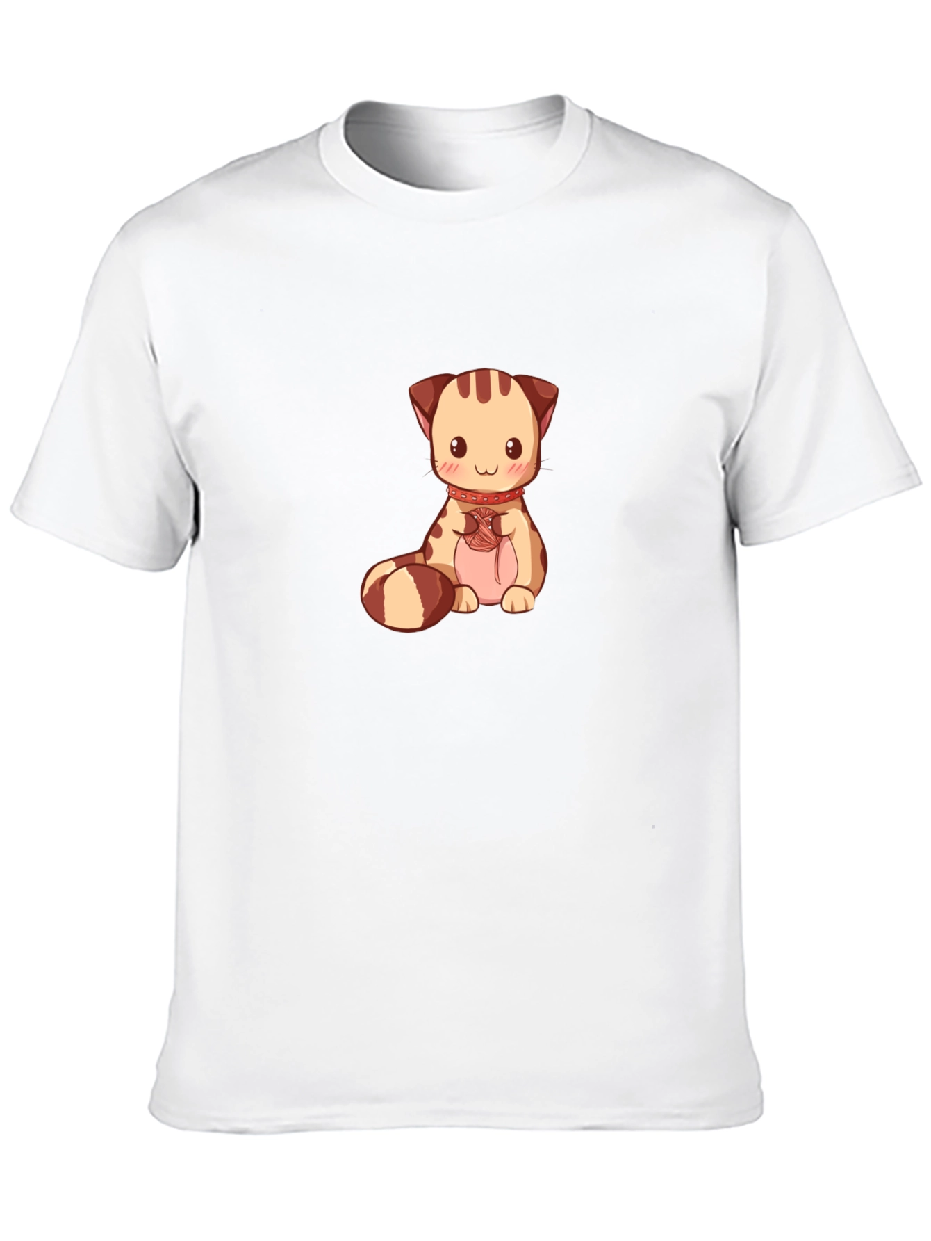 Cute Cartoon Cat Graphic Tee - Black