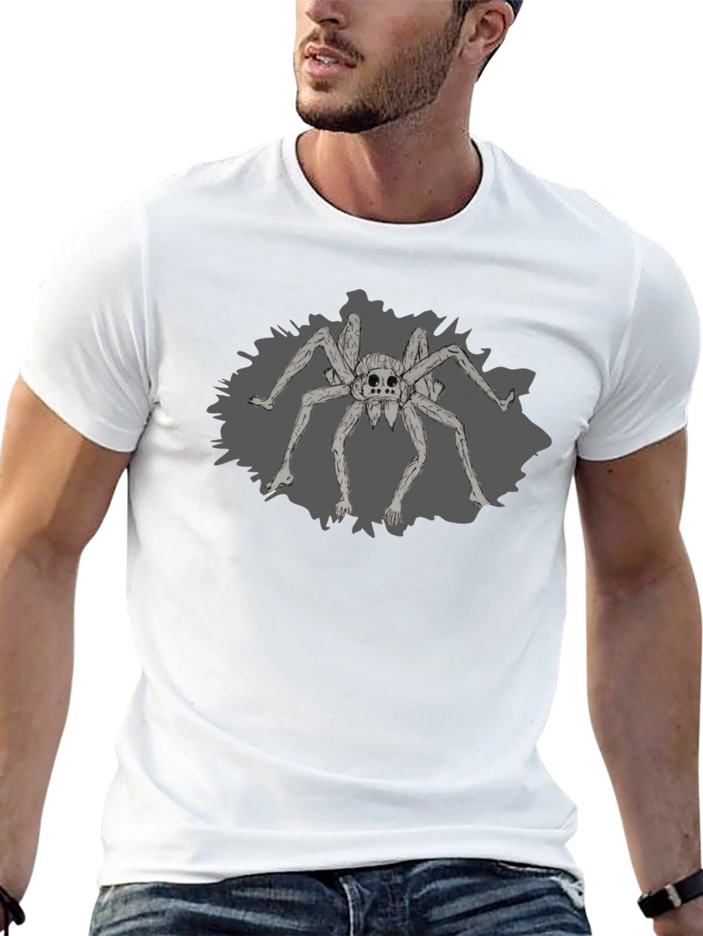Creepy Spider Graphic Tee - Black