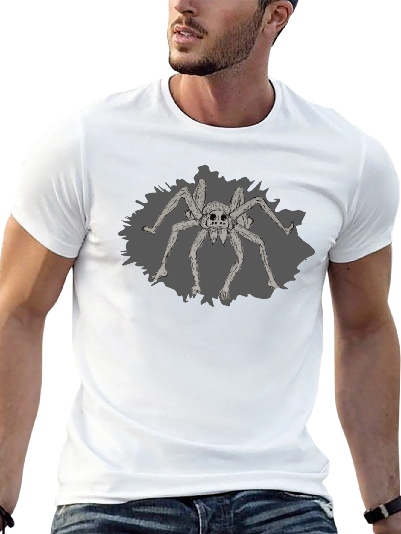 Creepy Spider Graphic Tee - Black