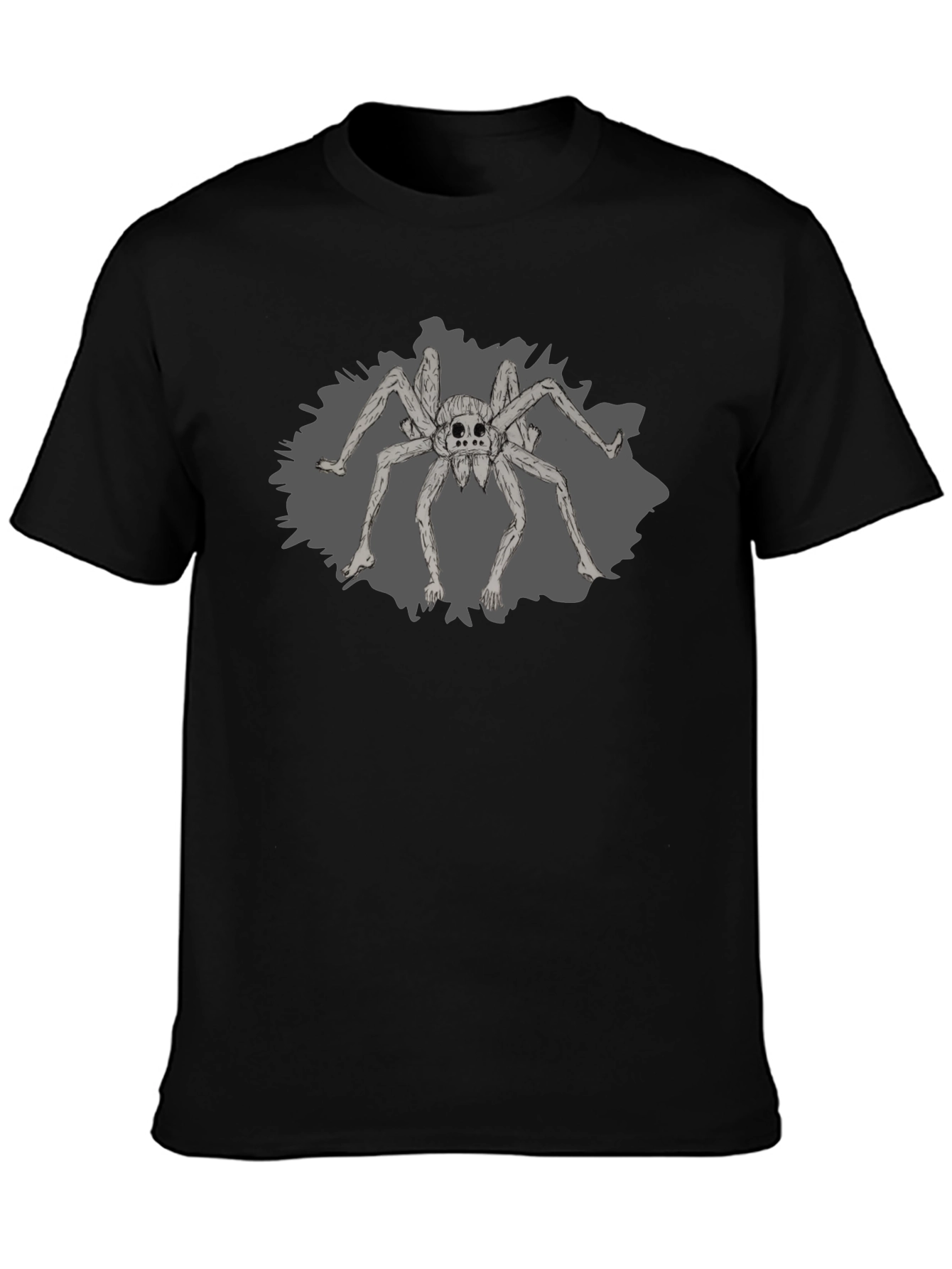 Creepy Spider Graphic Tee - Black