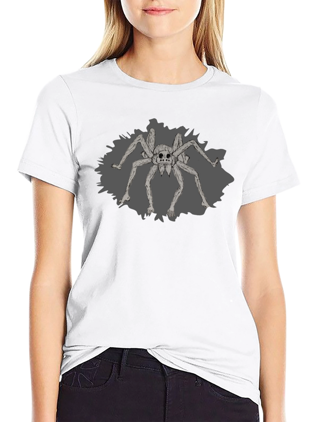 Creepy Spider Graphic Tee - Black