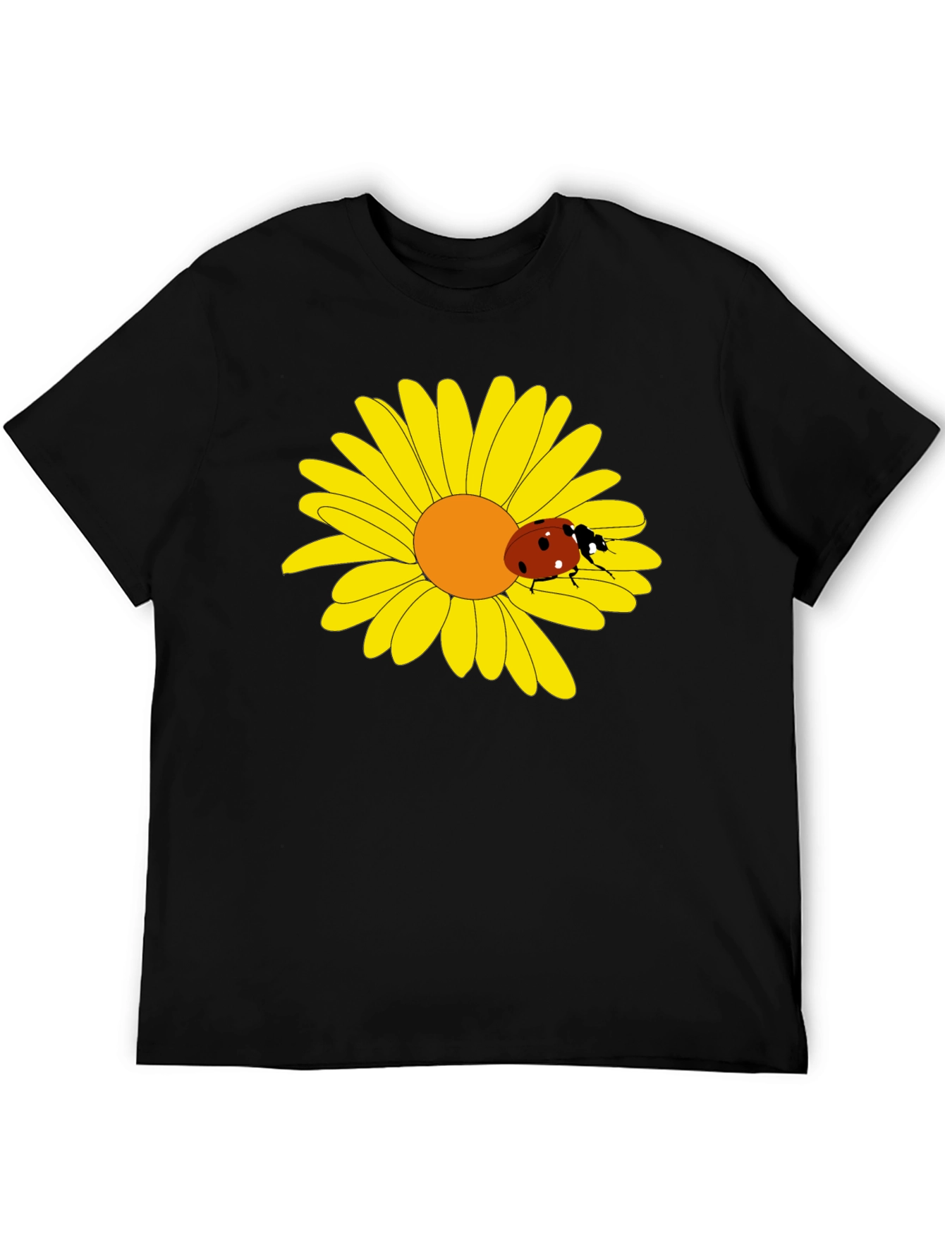 Ladybug on Daisy Graphic Tee - Black