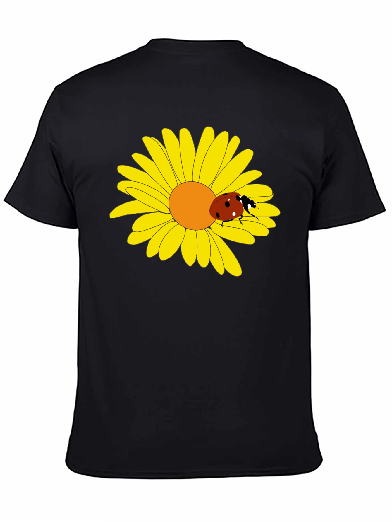 Ladybug on Daisy Graphic Tee - Black