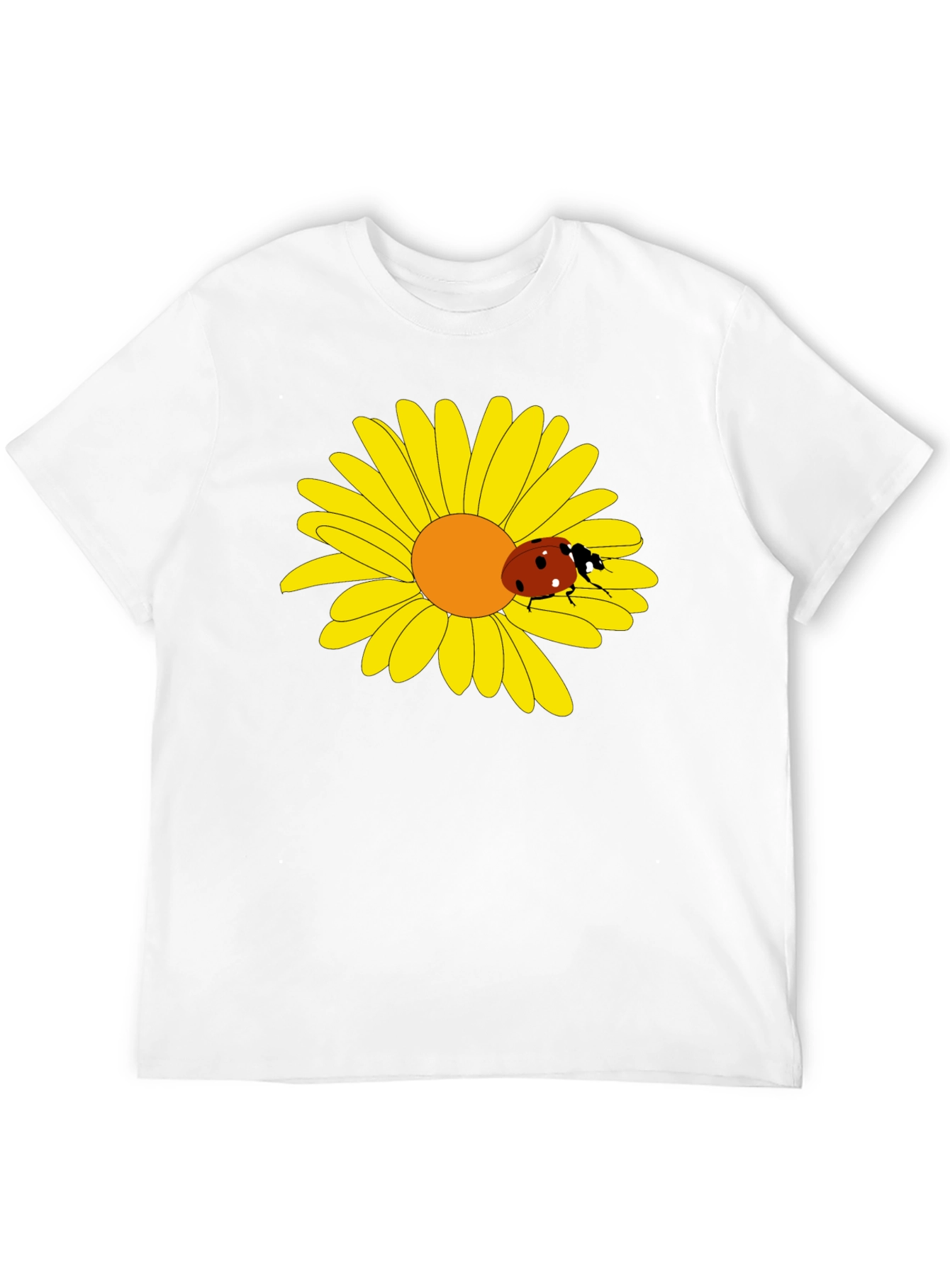 Ladybug on Daisy Graphic Tee - Black