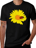 Ladybug on Daisy Graphic Tee - Black